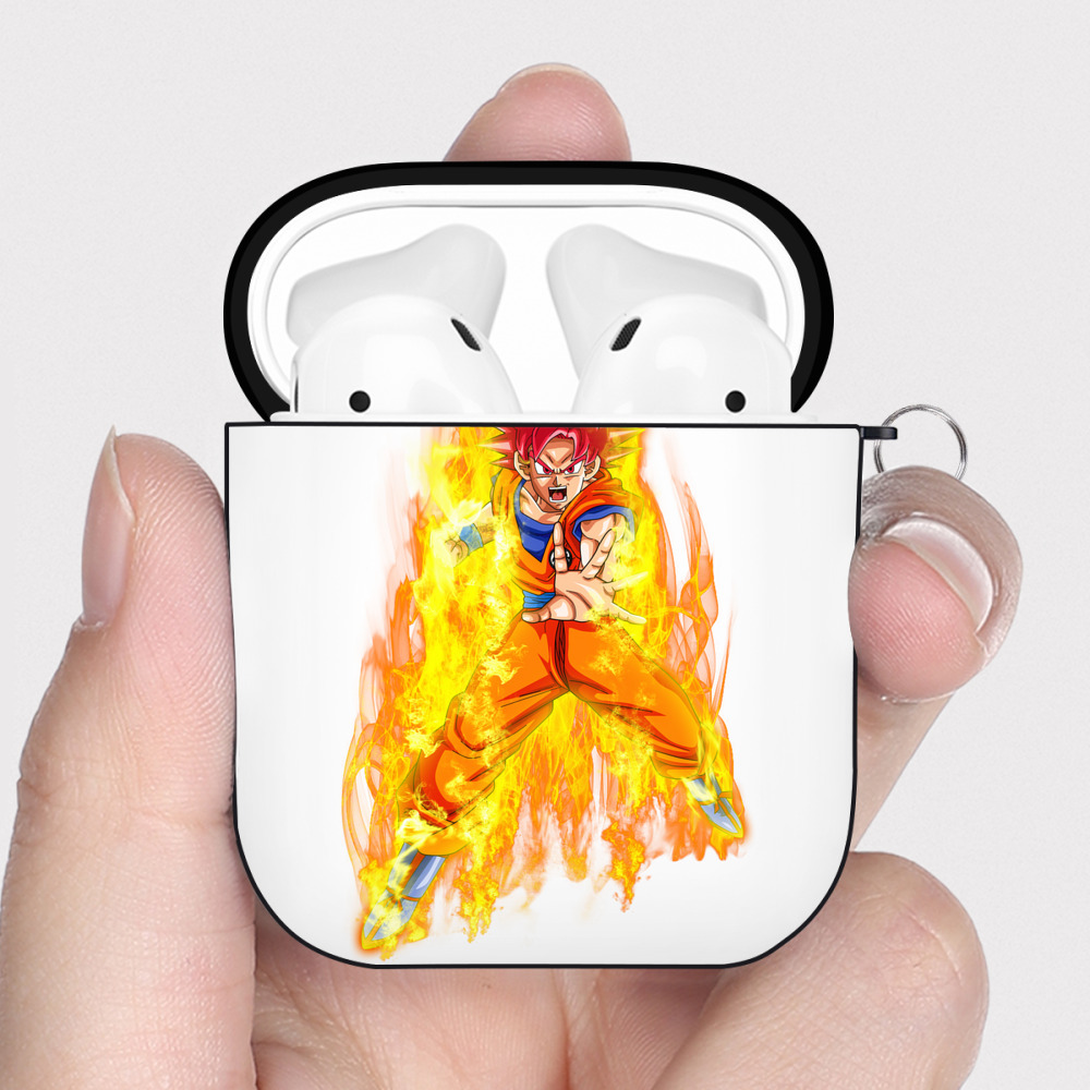 （画像用） ドラゴンボール 孫悟空（そん ごくう）Son Goku カカロット DRAGON BALL Kakarotto AirPods 第2世代保護ケース ハードシェル ブラック 耐衝撃・防指紋・カラビナ付き