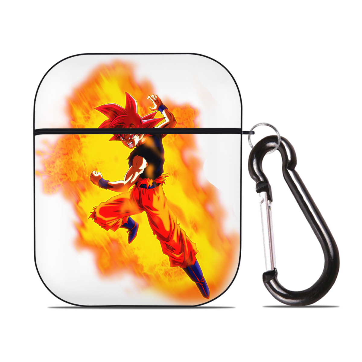 （画像用） ドラゴンボール 孫悟空（そん ごくう）Son Goku カカロット DRAGON BALL Kakarotto AirPods 第2世代保護ケース ハードシェル ブラック 耐衝撃・防指紋・カラビナ付き