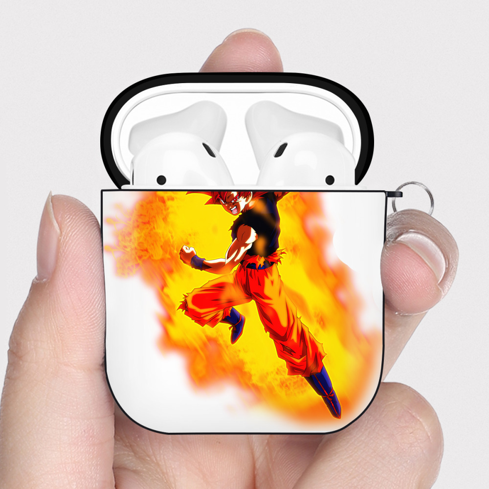 （画像用） ドラゴンボール 孫悟空（そん ごくう）Son Goku カカロット DRAGON BALL Kakarotto AirPods 第2世代保護ケース ハードシェル ブラック 耐衝撃・防指紋・カラビナ付き