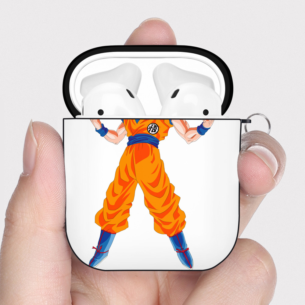 （画像用） ドラゴンボール 孫悟空（そん ごくう）Son Goku カカロット DRAGON BALL Kakarotto AirPods 第2世代保護ケース ハードシェル ブラック 耐衝撃・防指紋・カラビナ付き