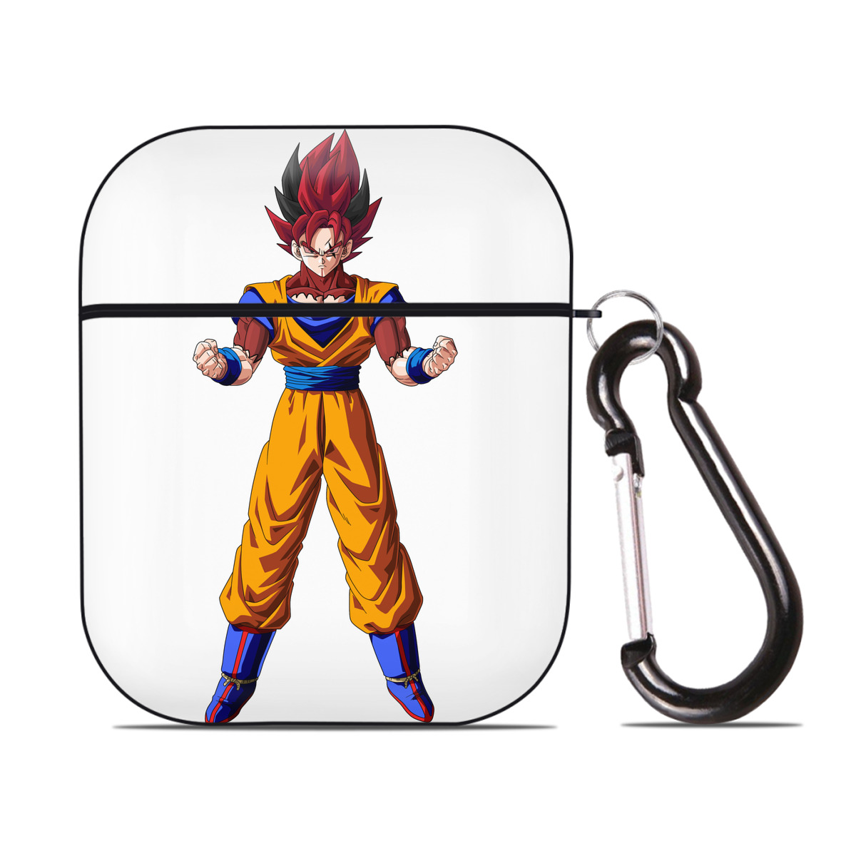 （画像用） ドラゴンボール 孫悟空（そん ごくう）Son Goku カカロット DRAGON BALL Kakarotto AirPods 第2世代保護ケース ハードシェル ブラック 耐衝撃・防指紋・カラビナ付き