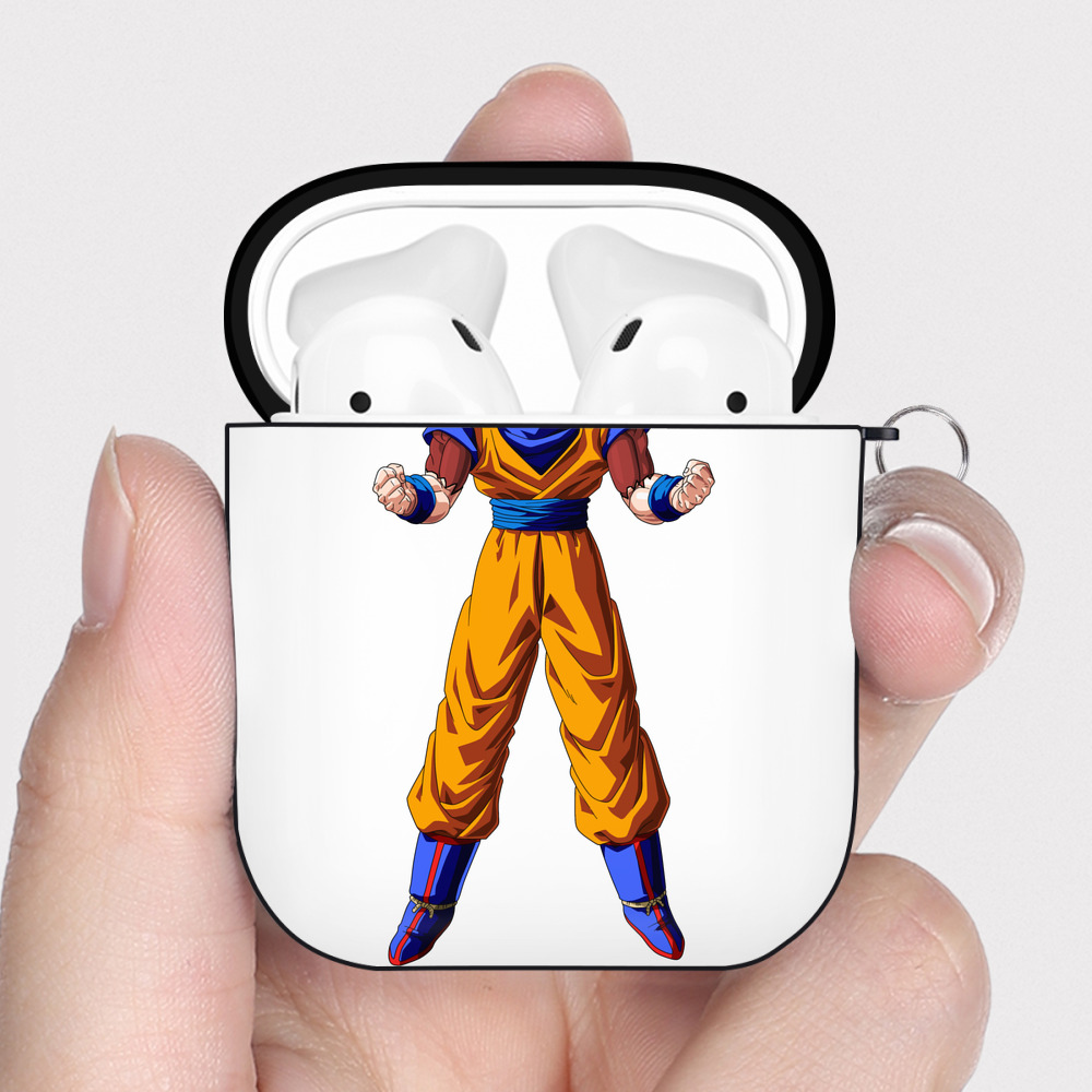 （画像用） ドラゴンボール 孫悟空（そん ごくう）Son Goku カカロット DRAGON BALL Kakarotto AirPods 第2世代保護ケース ハードシェル ブラック 耐衝撃・防指紋・カラビナ付き