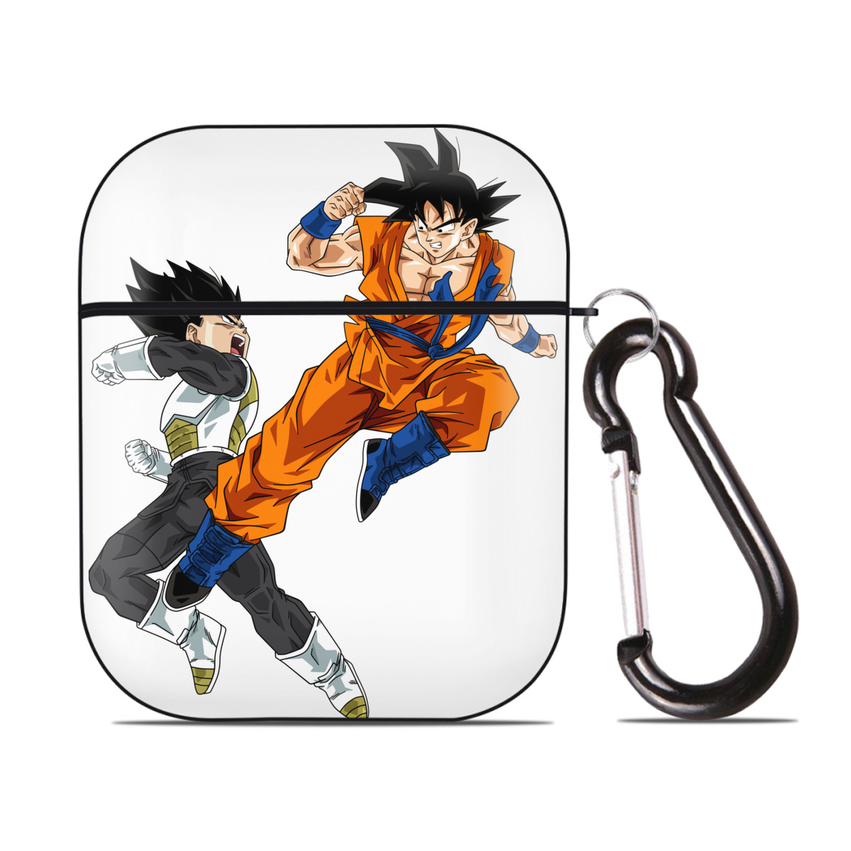 （画像用） ドラゴンボール 孫悟空（そん ごくう）Son Goku カカロット DRAGON BALL Kakarotto AirPods 第2世代保護ケース ハードシェル ブラック 耐衝撃・防指紋・カラビナ付き