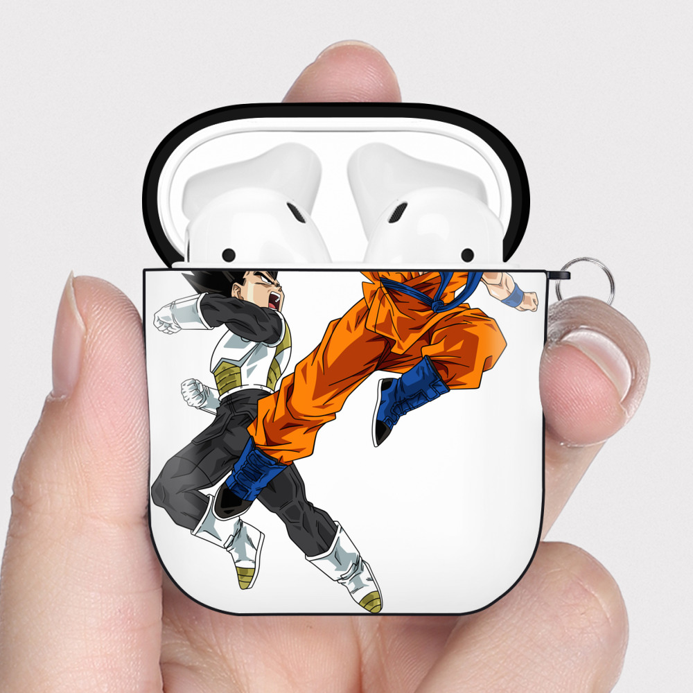 （画像用） ドラゴンボール 孫悟空（そん ごくう）Son Goku カカロット DRAGON BALL Kakarotto AirPods 第2世代保護ケース ハードシェル ブラック 耐衝撃・防指紋・カラビナ付き