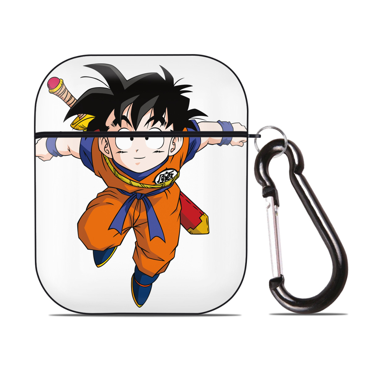 （画像用） ドラゴンボール 孫悟空（そん ごくう）Son Goku カカロット DRAGON BALL Kakarotto AirPods 第2世代保護ケース ハードシェル ブラック 耐衝撃・防指紋・カラビナ付き
