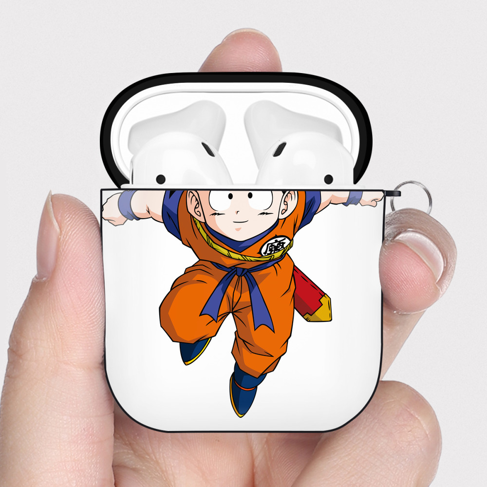 （画像用） ドラゴンボール 孫悟空（そん ごくう）Son Goku カカロット DRAGON BALL Kakarotto AirPods 第2世代保護ケース ハードシェル ブラック 耐衝撃・防指紋・カラビナ付き