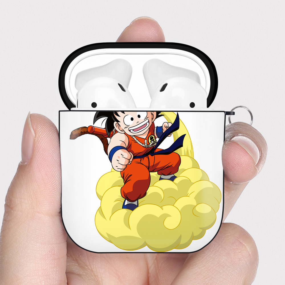 （画像用） ドラゴンボール 孫悟空（そん ごくう）Son Goku カカロット DRAGON BALL Kakarotto AirPods 第2世代保護ケース ハードシェル ブラック 耐衝撃・防指紋・カラビナ付き
