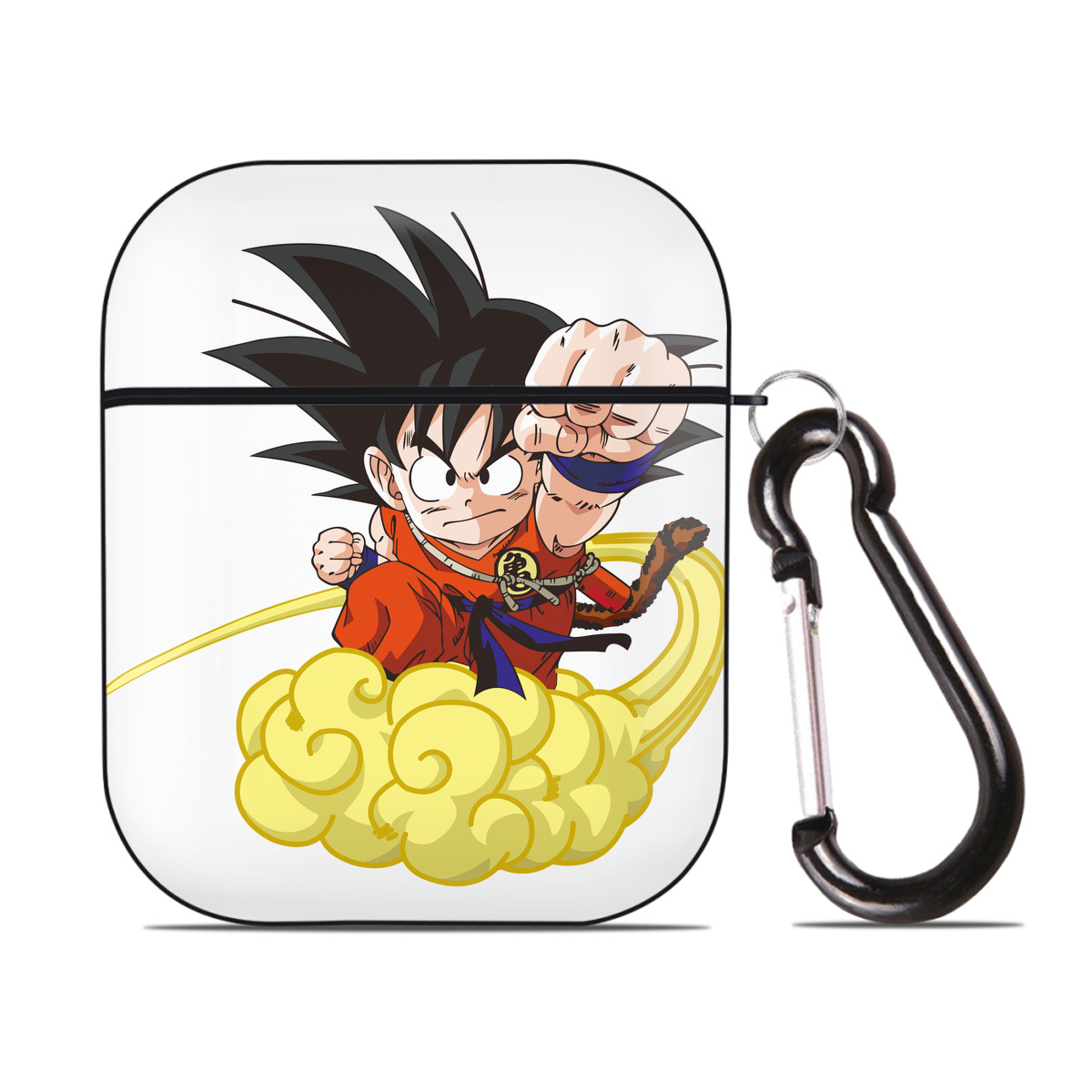 （画像用） ドラゴンボール 孫悟空（そん ごくう）Son Goku カカロット DRAGON BALL Kakarotto AirPods 第2世代保護ケース ハードシェル ブラック 耐衝撃・防指紋・カラビナ付き