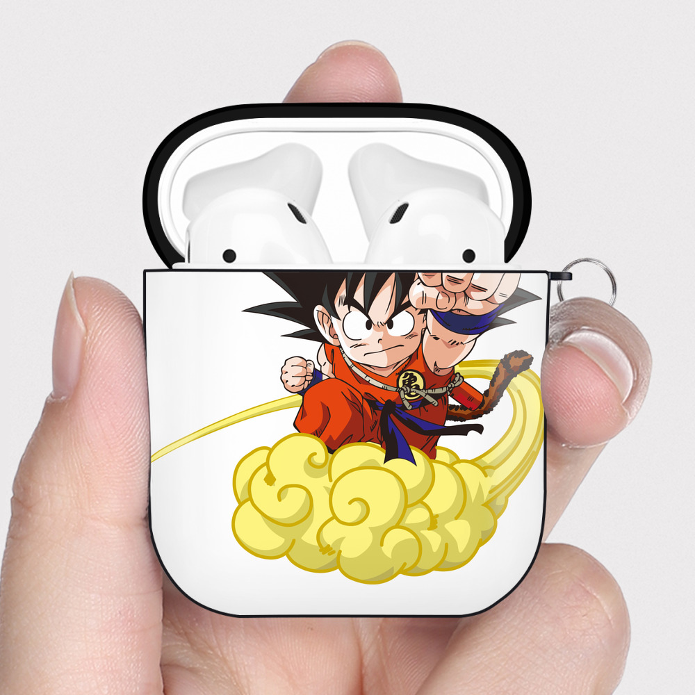 （画像用） ドラゴンボール 孫悟空（そん ごくう）Son Goku カカロット DRAGON BALL Kakarotto AirPods 第2世代保護ケース ハードシェル ブラック 耐衝撃・防指紋・カラビナ付き