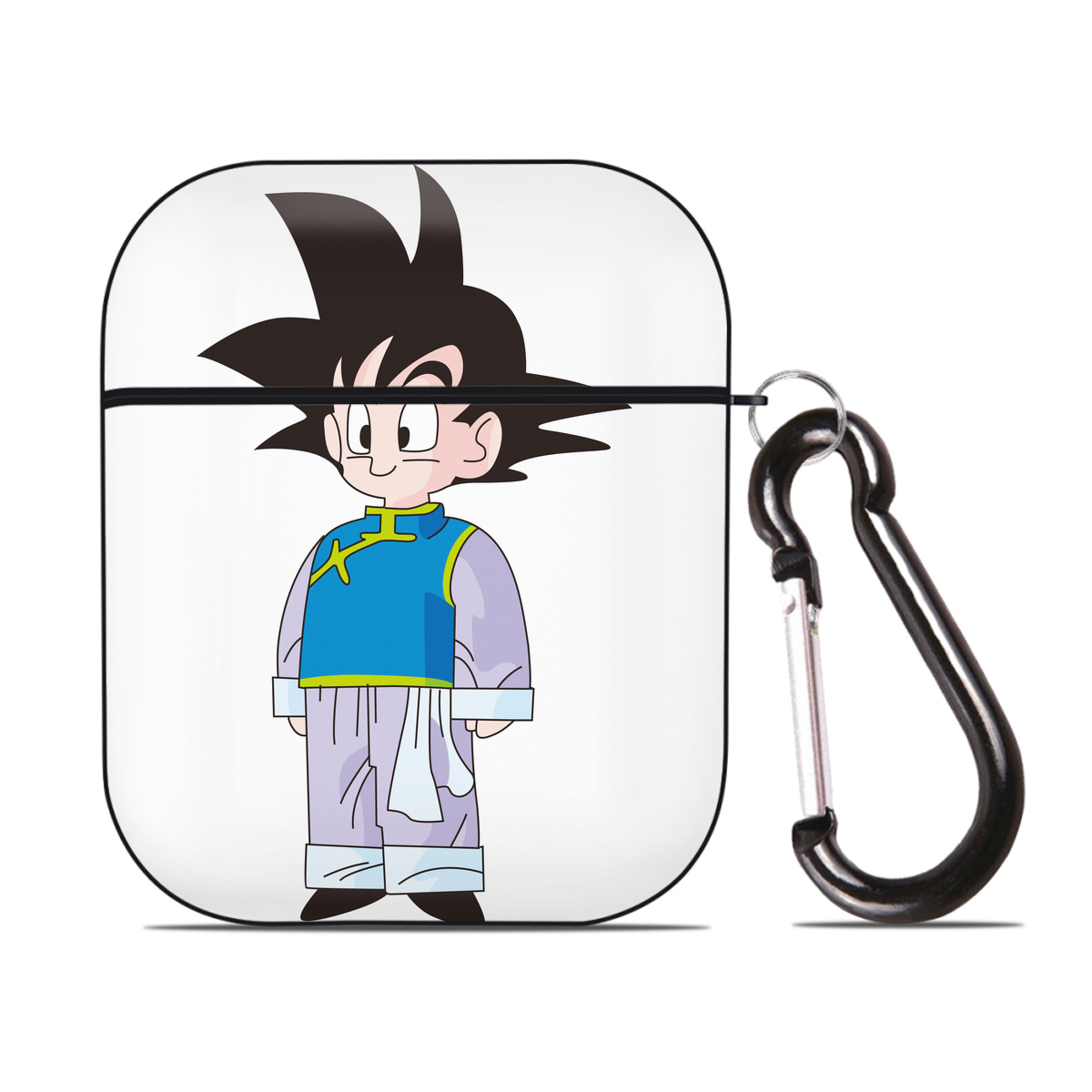 （画像用） ドラゴンボール 孫悟空（そん ごくう）Son Goku カカロット DRAGON BALL Kakarotto AirPods 第2世代保護ケース ハードシェル ブラック 耐衝撃・防指紋・カラビナ付き