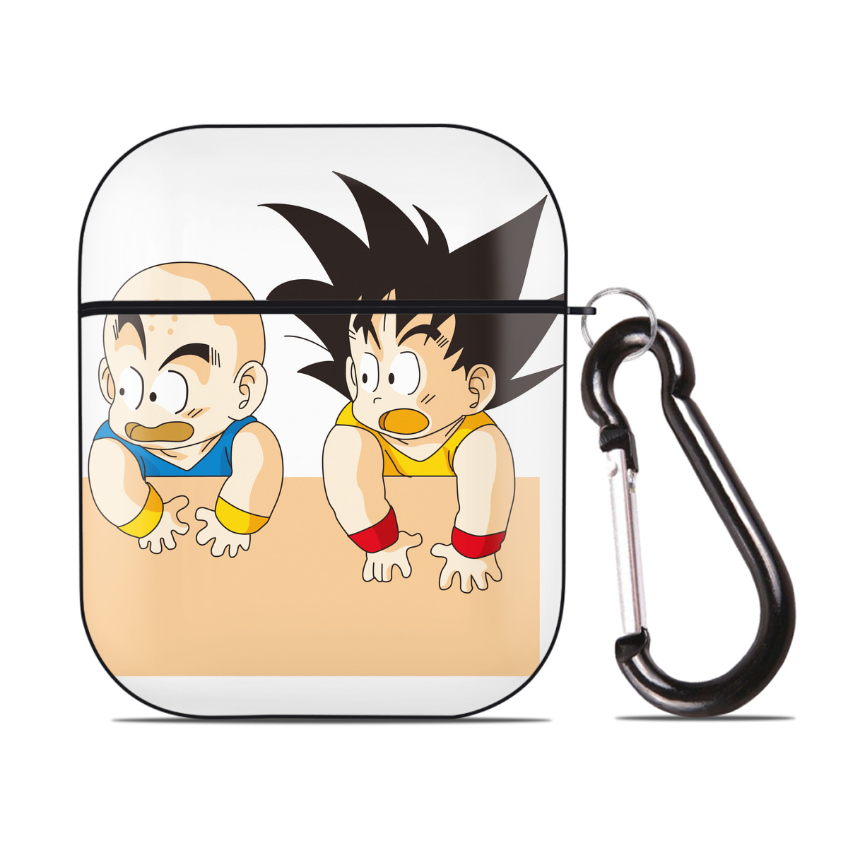 （画像用） ドラゴンボール 孫悟空（そん ごくう）Son Goku カカロット DRAGON BALL Kakarotto AirPods 第2世代保護ケース ハードシェル ブラック 耐衝撃・防指紋・カラビナ付き