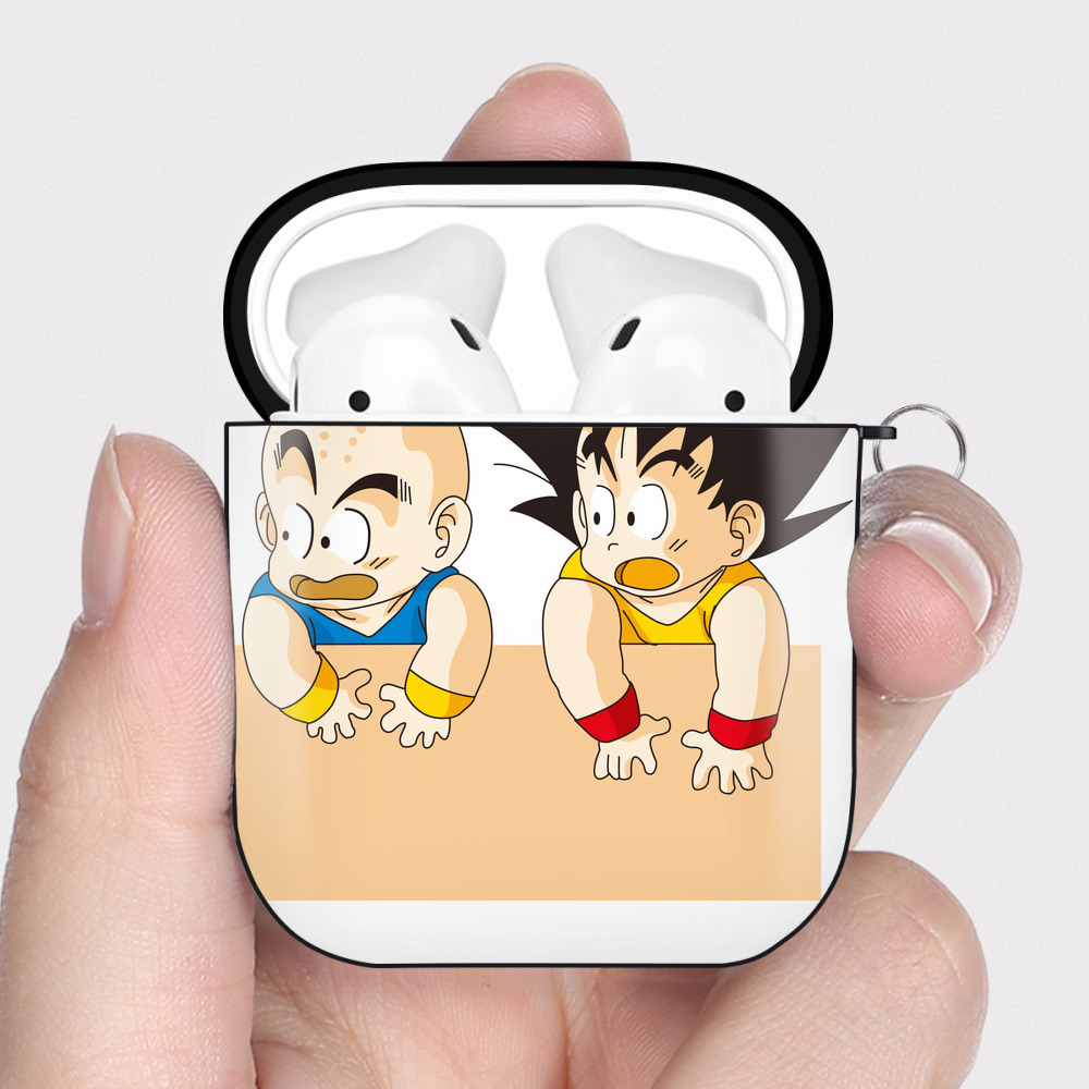（画像用） ドラゴンボール 孫悟空（そん ごくう）Son Goku カカロット DRAGON BALL Kakarotto AirPods 第2世代保護ケース ハードシェル ブラック 耐衝撃・防指紋・カラビナ付き