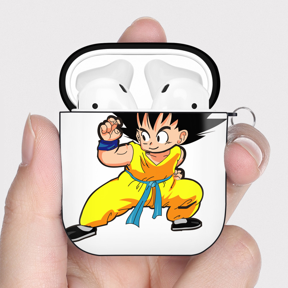 （画像用） ドラゴンボール 孫悟空（そん ごくう）Son Goku カカロット DRAGON BALL Kakarotto AirPods 第2世代保護ケース ハードシェル ブラック 耐衝撃・防指紋・カラビナ付き