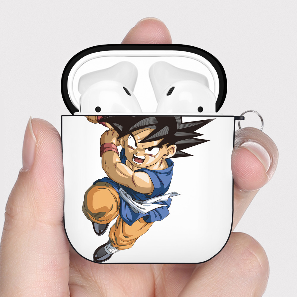 （画像用） ドラゴンボール 孫悟空（そん ごくう）Son Goku カカロット DRAGON BALL Kakarotto AirPods 第2世代保護ケース ハードシェル ブラック 耐衝撃・防指紋・カラビナ付き