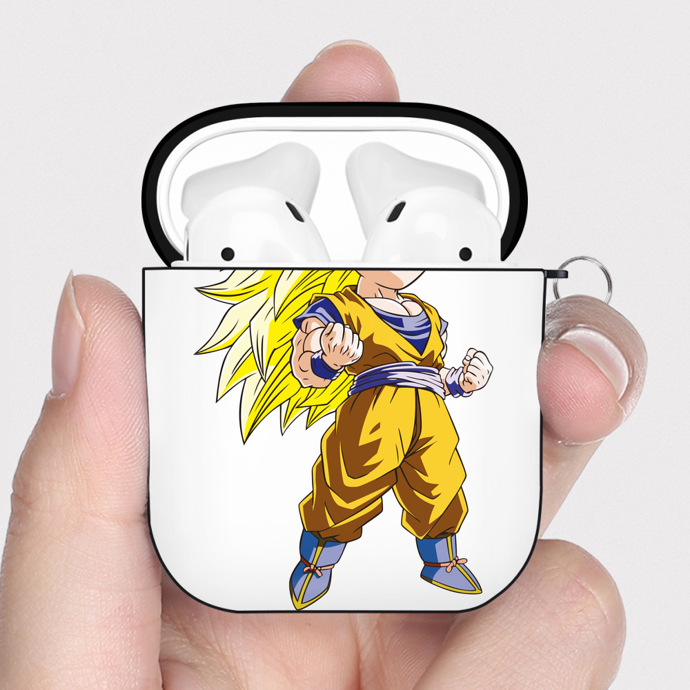 （画像用） ドラゴンボール 孫悟空（そん ごくう）Son Goku カカロット DRAGON BALL Kakarotto AirPods 第2世代保護ケース ハードシェル ブラック 耐衝撃・防指紋・カラビナ付き