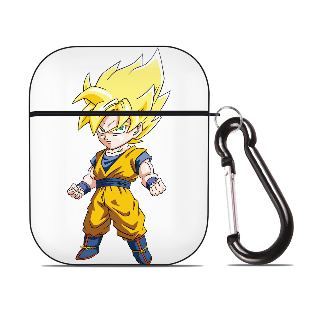 （画像用） ドラゴンボール 孫悟空（そん ごくう）Son Goku カカロット DRAGON BALL Kakarotto AirPods 第2世代保護ケース ハードシェル ブラック 耐衝撃・防指紋・カラビナ付き
