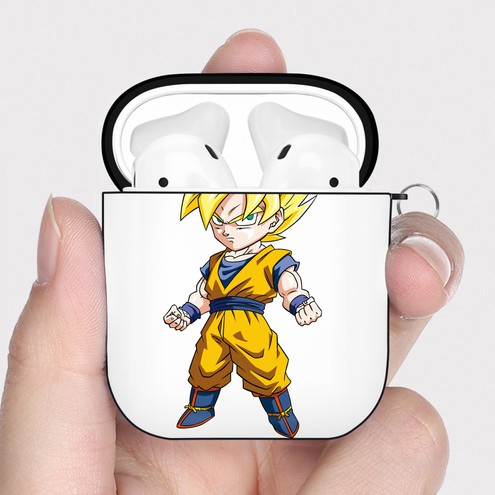 （画像用） ドラゴンボール 孫悟空（そん ごくう）Son Goku カカロット DRAGON BALL Kakarotto AirPods 第2世代保護ケース ハードシェル ブラック 耐衝撃・防指紋・カラビナ付き
