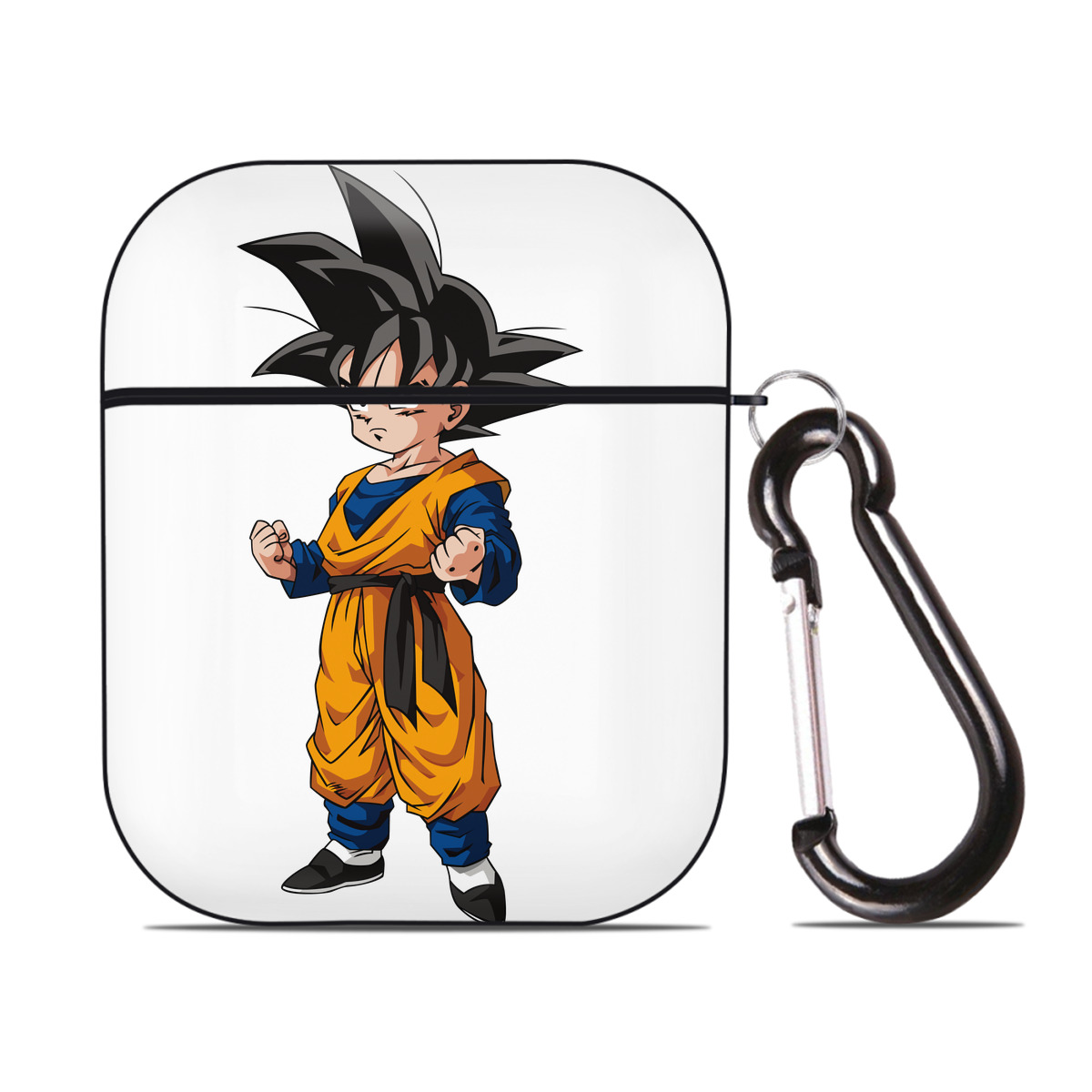 （画像用） ドラゴンボール 孫悟空（そん ごくう）Son Goku カカロット DRAGON BALL Kakarotto AirPods 第2世代保護ケース ハードシェル ブラック 耐衝撃・防指紋・カラビナ付き
