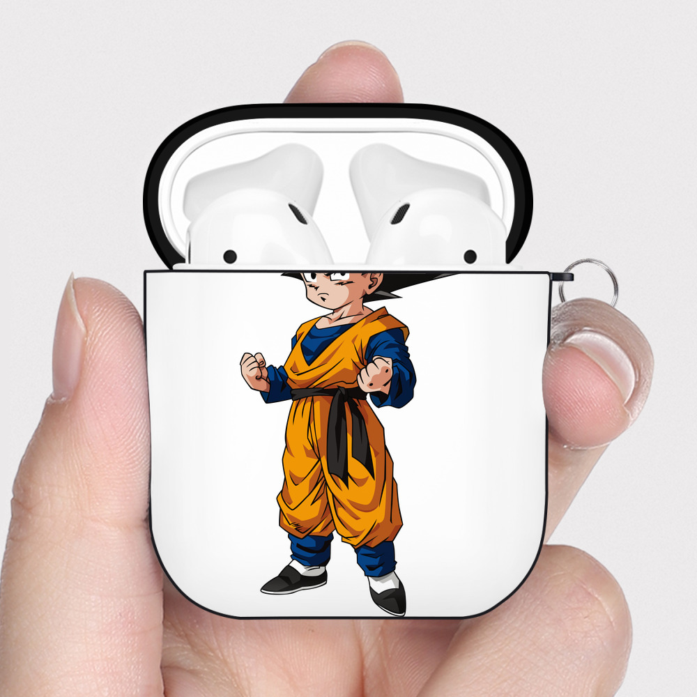 （画像用） ドラゴンボール 孫悟空（そん ごくう）Son Goku カカロット DRAGON BALL Kakarotto AirPods 第2世代保護ケース ハードシェル ブラック 耐衝撃・防指紋・カラビナ付き