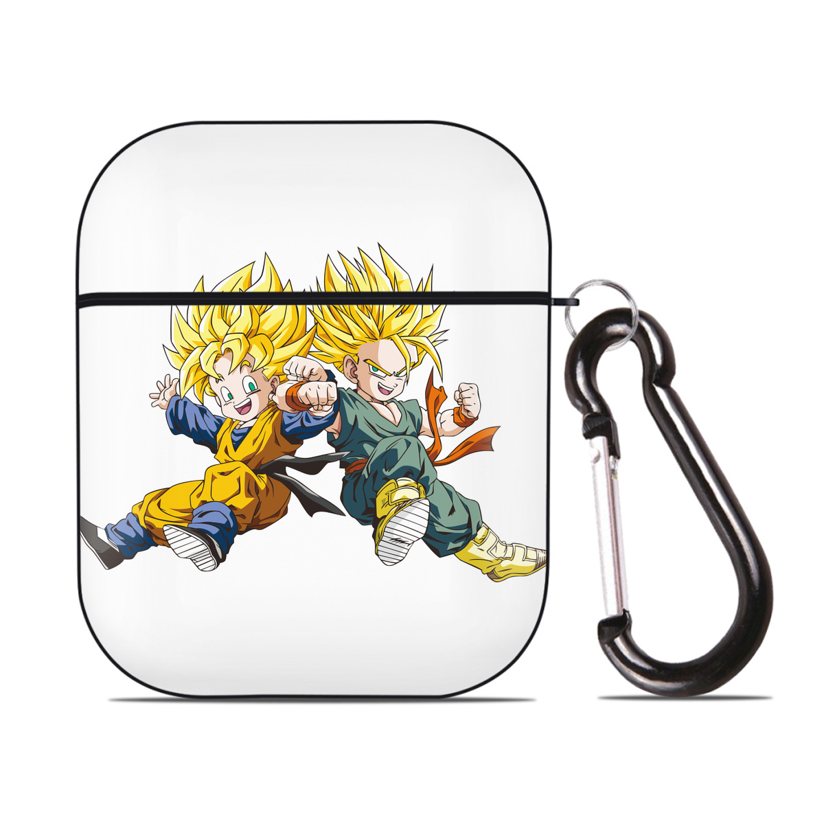 （画像用） ドラゴンボール 孫悟空（そん ごくう）Son Goku カカロット DRAGON BALL Kakarotto AirPods 第2世代保護ケース ハードシェル ブラック 耐衝撃・防指紋・カラビナ付き