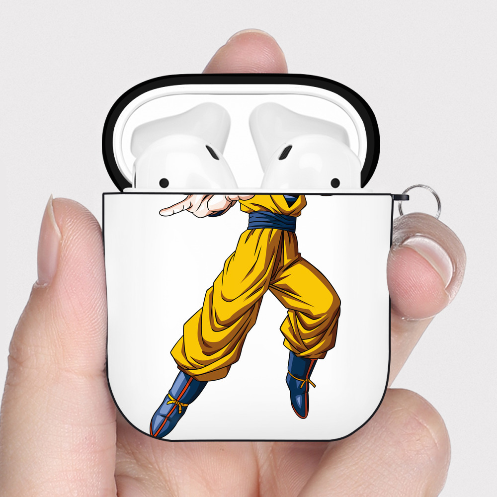 （画像用） ドラゴンボール 孫悟空（そん ごくう）Son Goku カカロット DRAGON BALL Kakarotto AirPods 第2世代保護ケース ハードシェル ブラック 耐衝撃・防指紋・カラビナ付き
