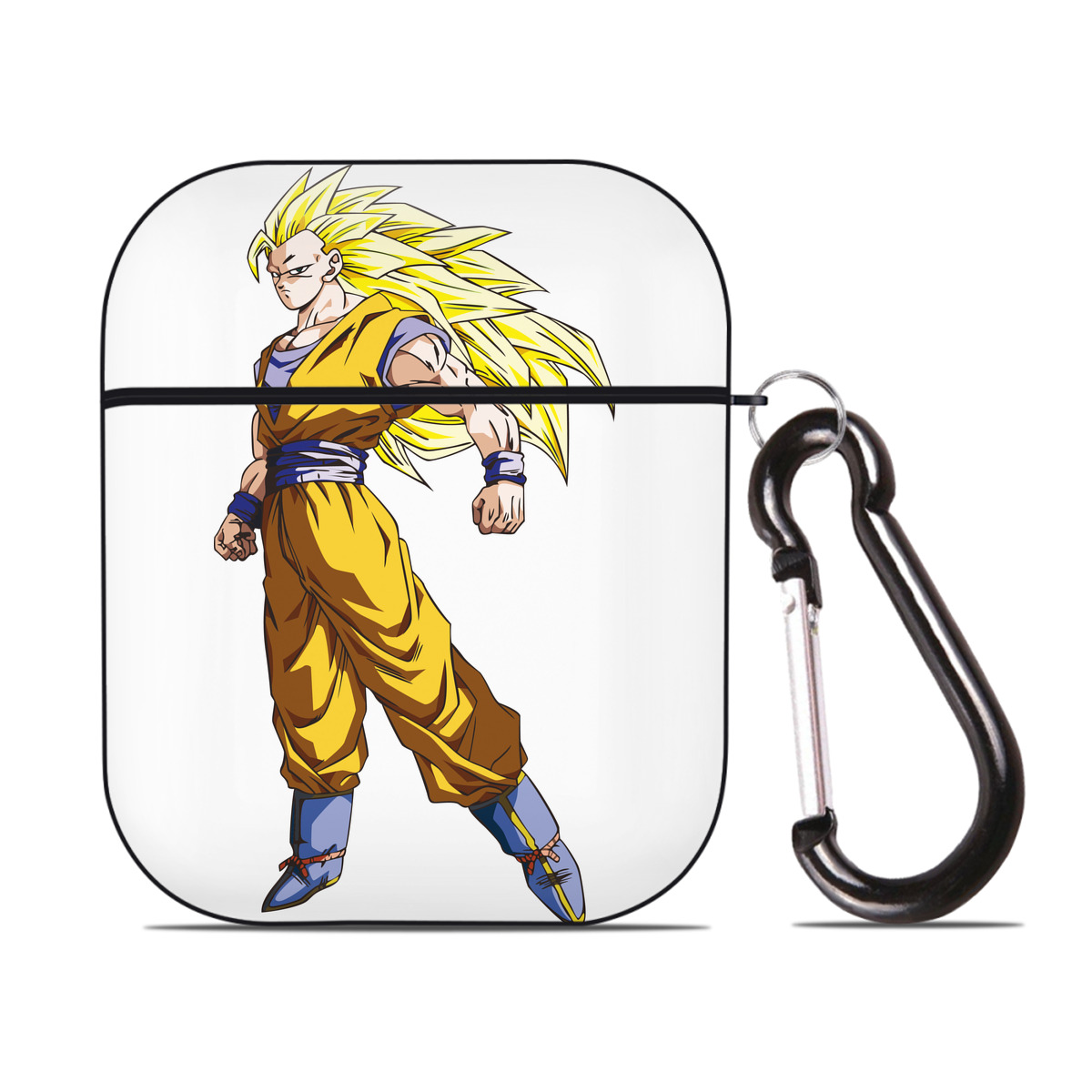 （画像用） ドラゴンボール 孫悟空（そん ごくう）Son Goku カカロット DRAGON BALL Kakarotto AirPods 第2世代保護ケース ハードシェル ブラック 耐衝撃・防指紋・カラビナ付き