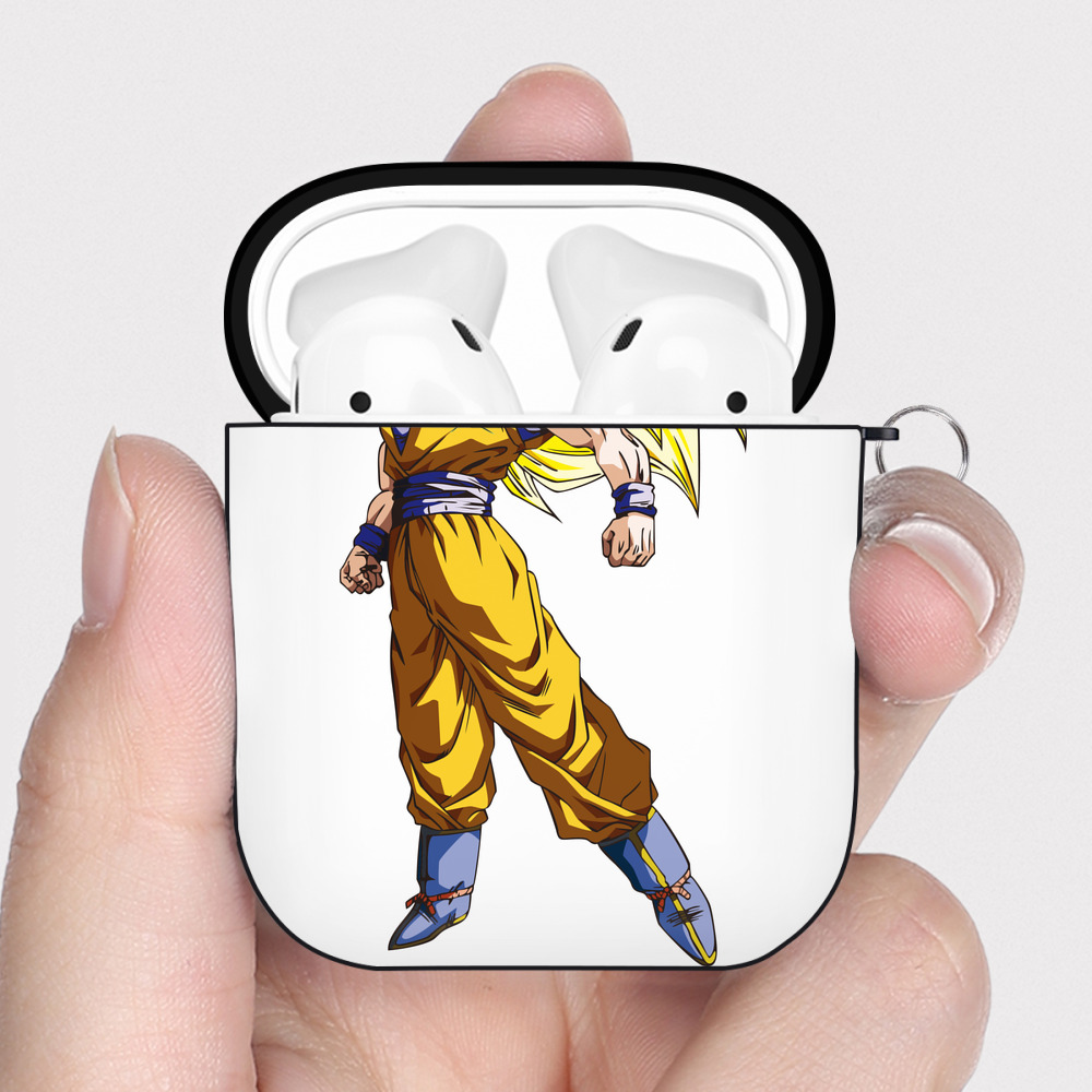 （画像用） ドラゴンボール 孫悟空（そん ごくう）Son Goku カカロット DRAGON BALL Kakarotto AirPods 第2世代保護ケース ハードシェル ブラック 耐衝撃・防指紋・カラビナ付き