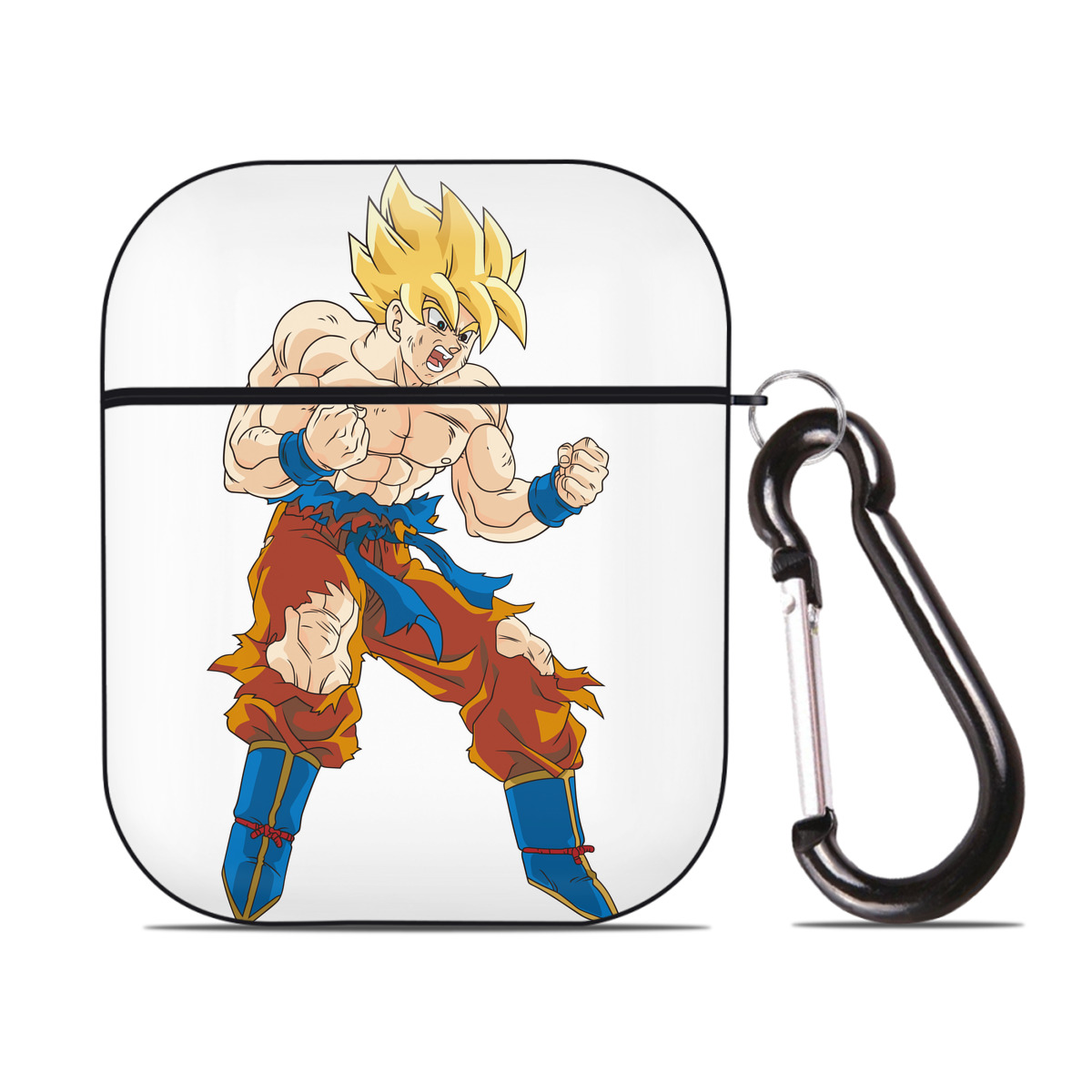 （画像用） ドラゴンボール 孫悟空（そん ごくう）Son Goku カカロット DRAGON BALL Kakarotto AirPods 第2世代保護ケース ハードシェル ブラック 耐衝撃・防指紋・カラビナ付き