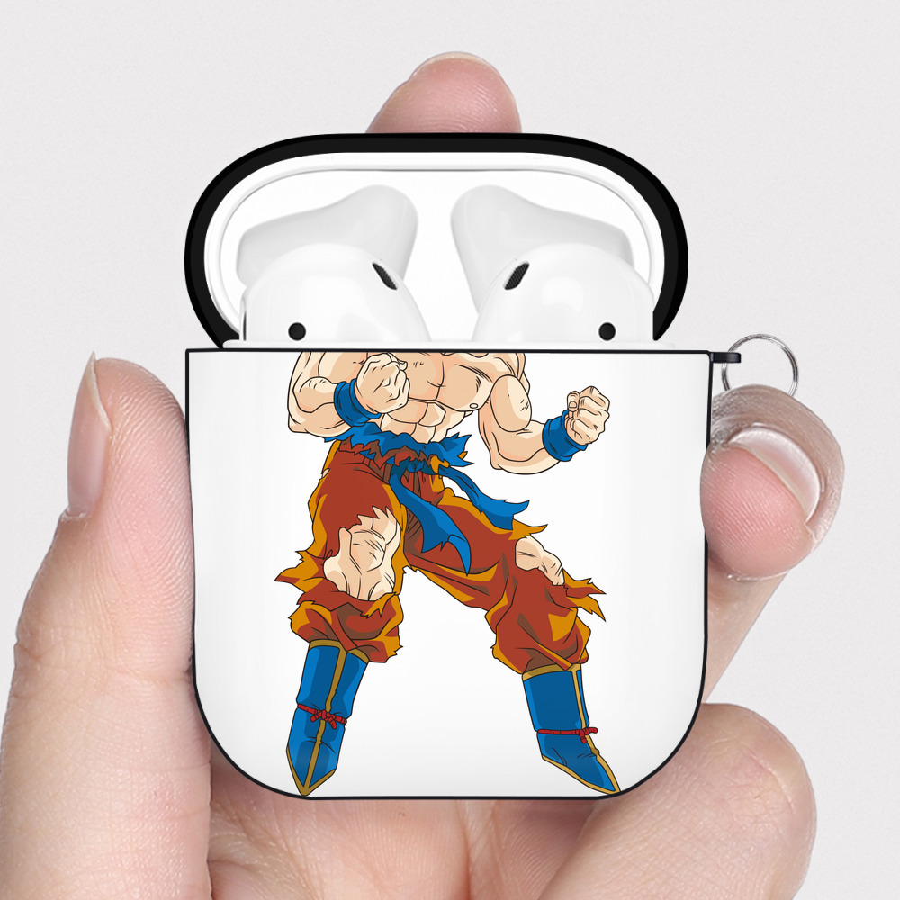 （画像用） ドラゴンボール 孫悟空（そん ごくう）Son Goku カカロット DRAGON BALL Kakarotto AirPods 第2世代保護ケース ハードシェル ブラック 耐衝撃・防指紋・カラビナ付き