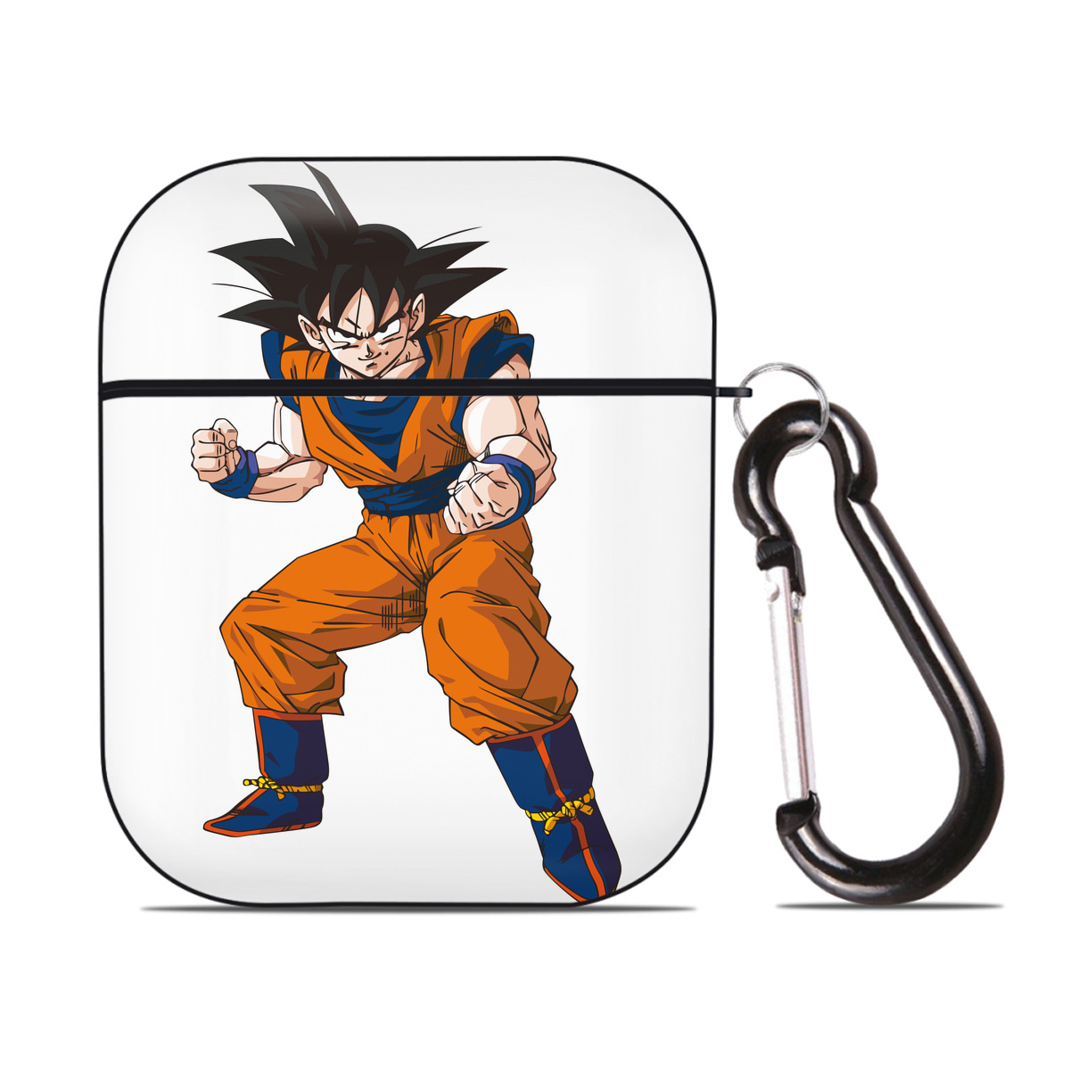 （画像用） ドラゴンボール 孫悟空（そん ごくう）Son Goku カカロット DRAGON BALL Kakarotto AirPods 第2世代保護ケース ハードシェル ブラック 耐衝撃・防指紋・カラビナ付き