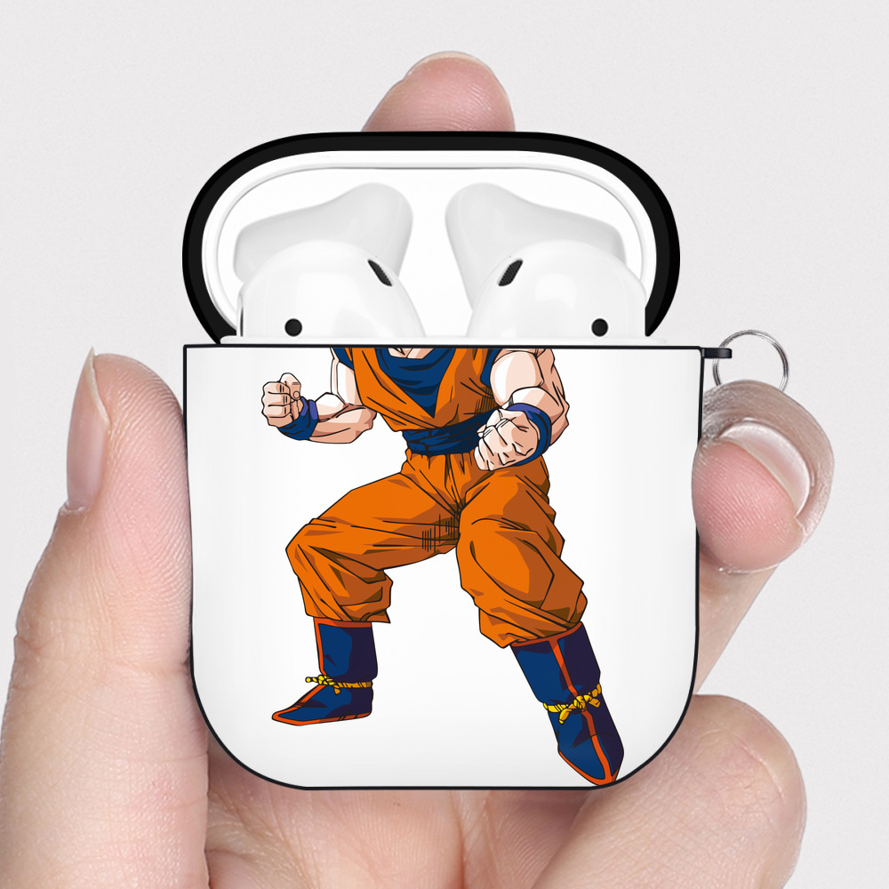 （画像用） ドラゴンボール 孫悟空（そん ごくう）Son Goku カカロット DRAGON BALL Kakarotto AirPods 第2世代保護ケース ハードシェル ブラック 耐衝撃・防指紋・カラビナ付き