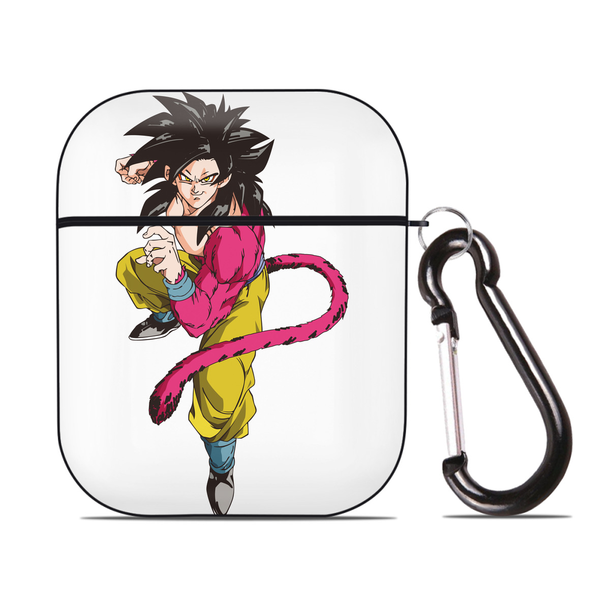 （画像用） ドラゴンボール 孫悟空（そん ごくう）Son Goku カカロット DRAGON BALL Kakarotto AirPods 第2世代保護ケース ハードシェル ブラック 耐衝撃・防指紋・カラビナ付き