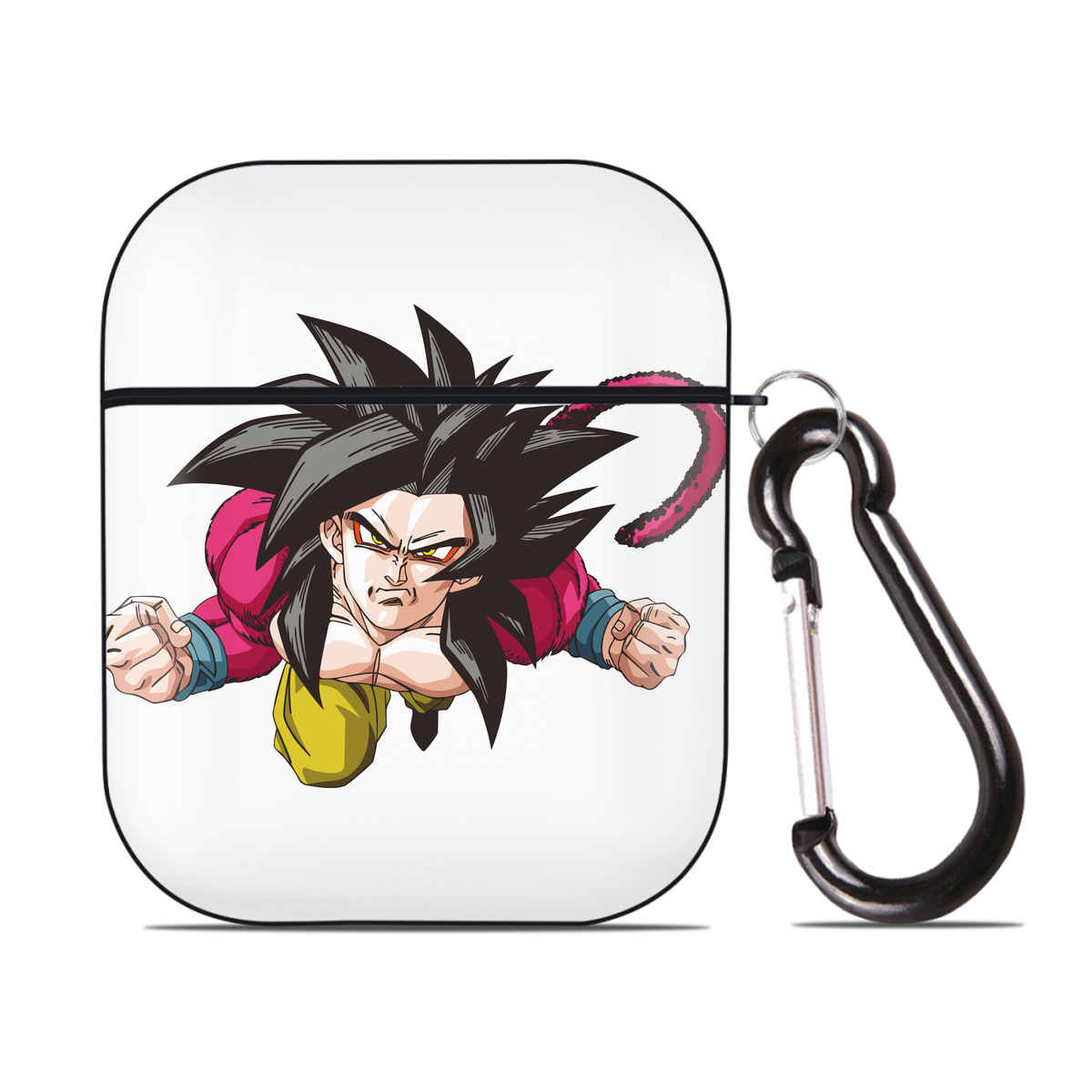 （画像用） ドラゴンボール 孫悟空（そん ごくう）Son Goku カカロット DRAGON BALL Kakarotto AirPods 第2世代保護ケース ハードシェル ブラック 耐衝撃・防指紋・カラビナ付き