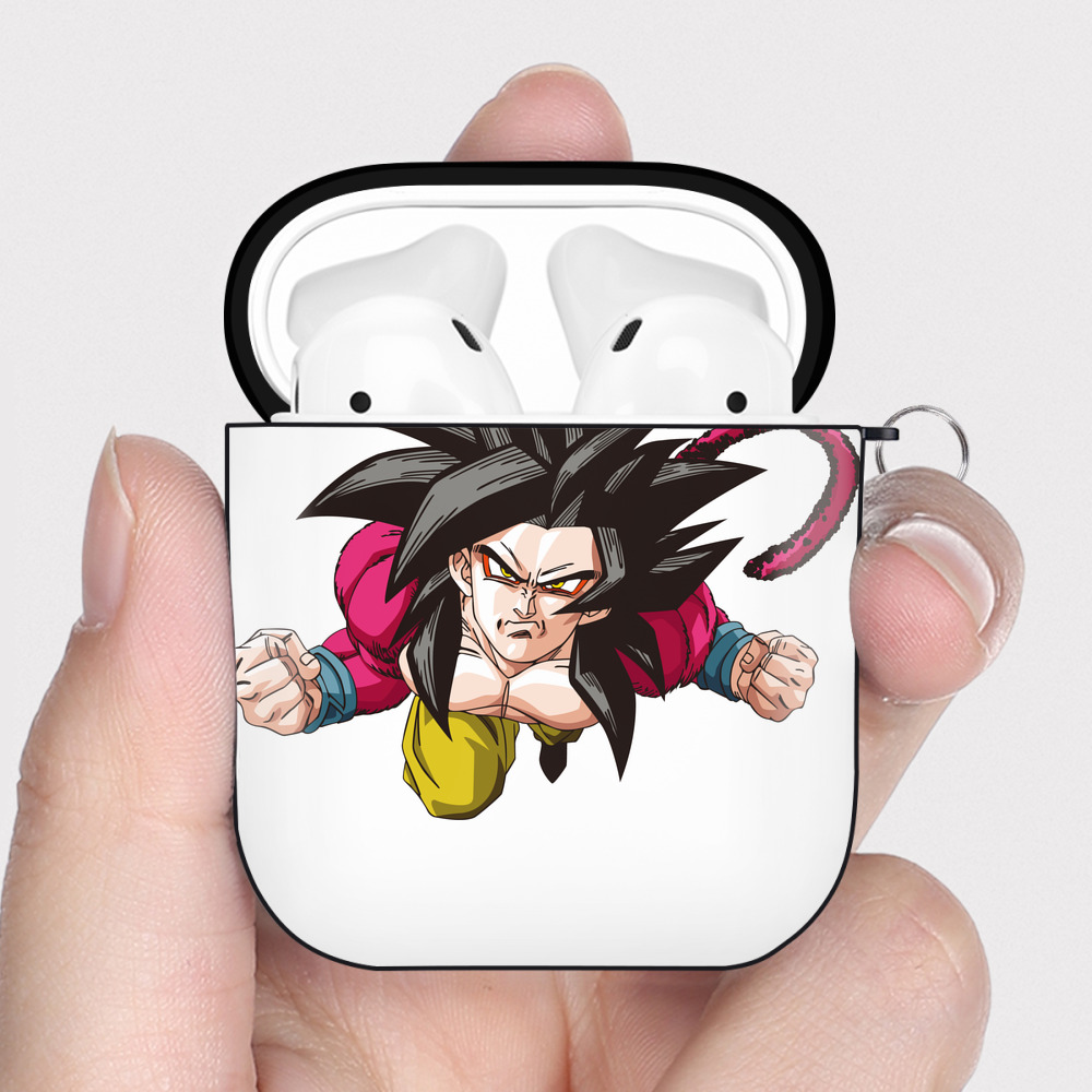 （画像用） ドラゴンボール 孫悟空（そん ごくう）Son Goku カカロット DRAGON BALL Kakarotto AirPods 第2世代保護ケース ハードシェル ブラック 耐衝撃・防指紋・カラビナ付き