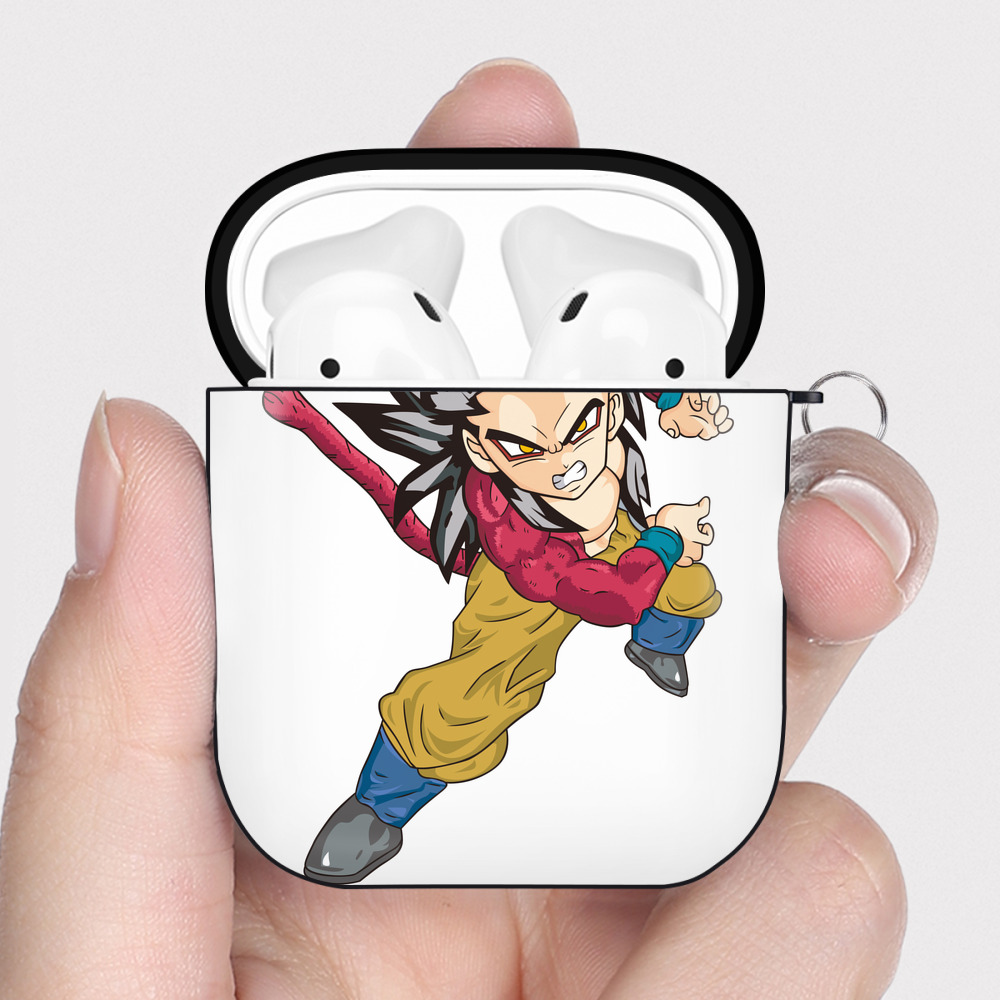 （画像用） ドラゴンボール 孫悟空（そん ごくう）Son Goku カカロット DRAGON BALL Kakarotto AirPods 第2世代保護ケース ハードシェル ブラック 耐衝撃・防指紋・カラビナ付き