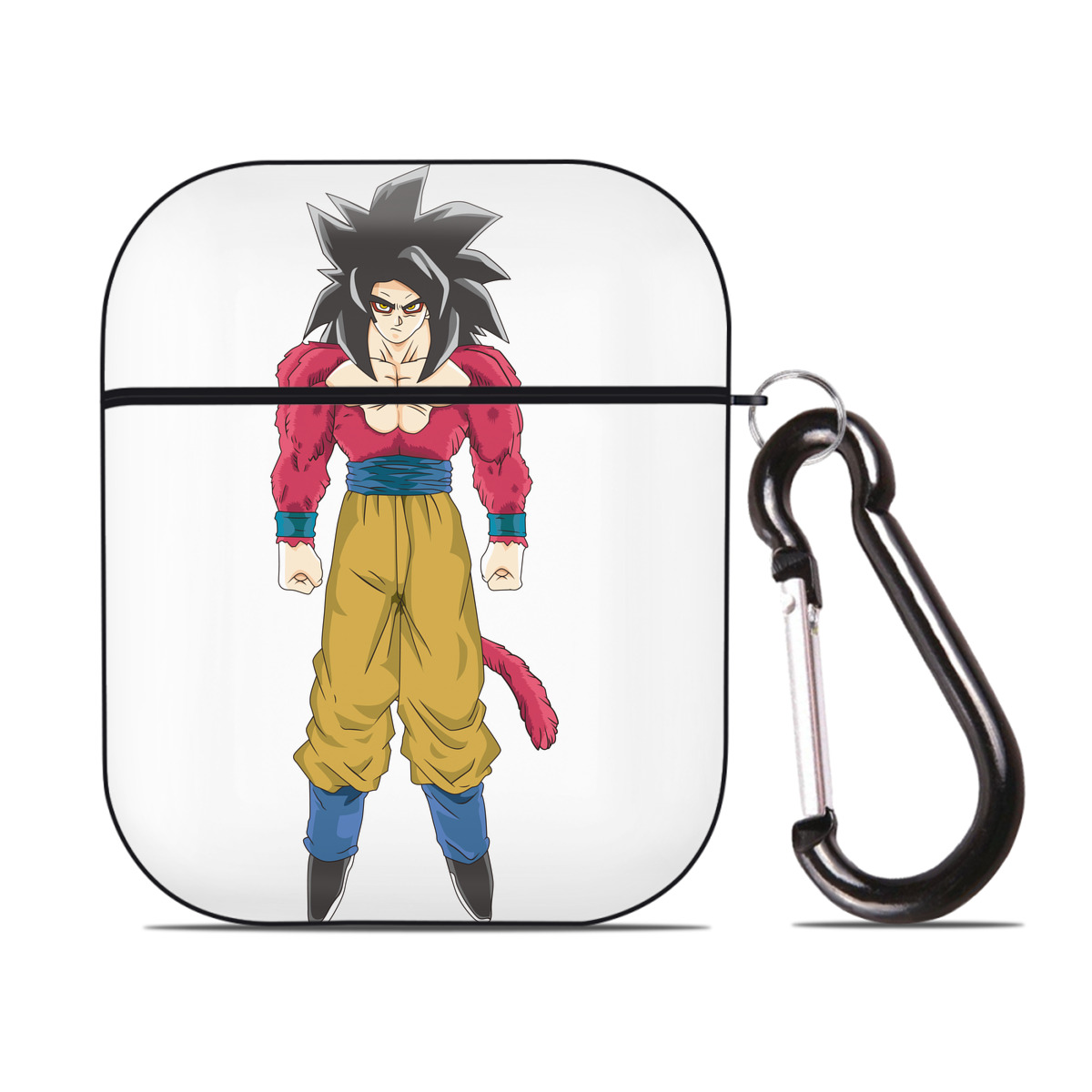 （画像用） ドラゴンボール 孫悟空（そん ごくう）Son Goku カカロット DRAGON BALL Kakarotto AirPods 第2世代保護ケース ハードシェル ブラック 耐衝撃・防指紋・カラビナ付き