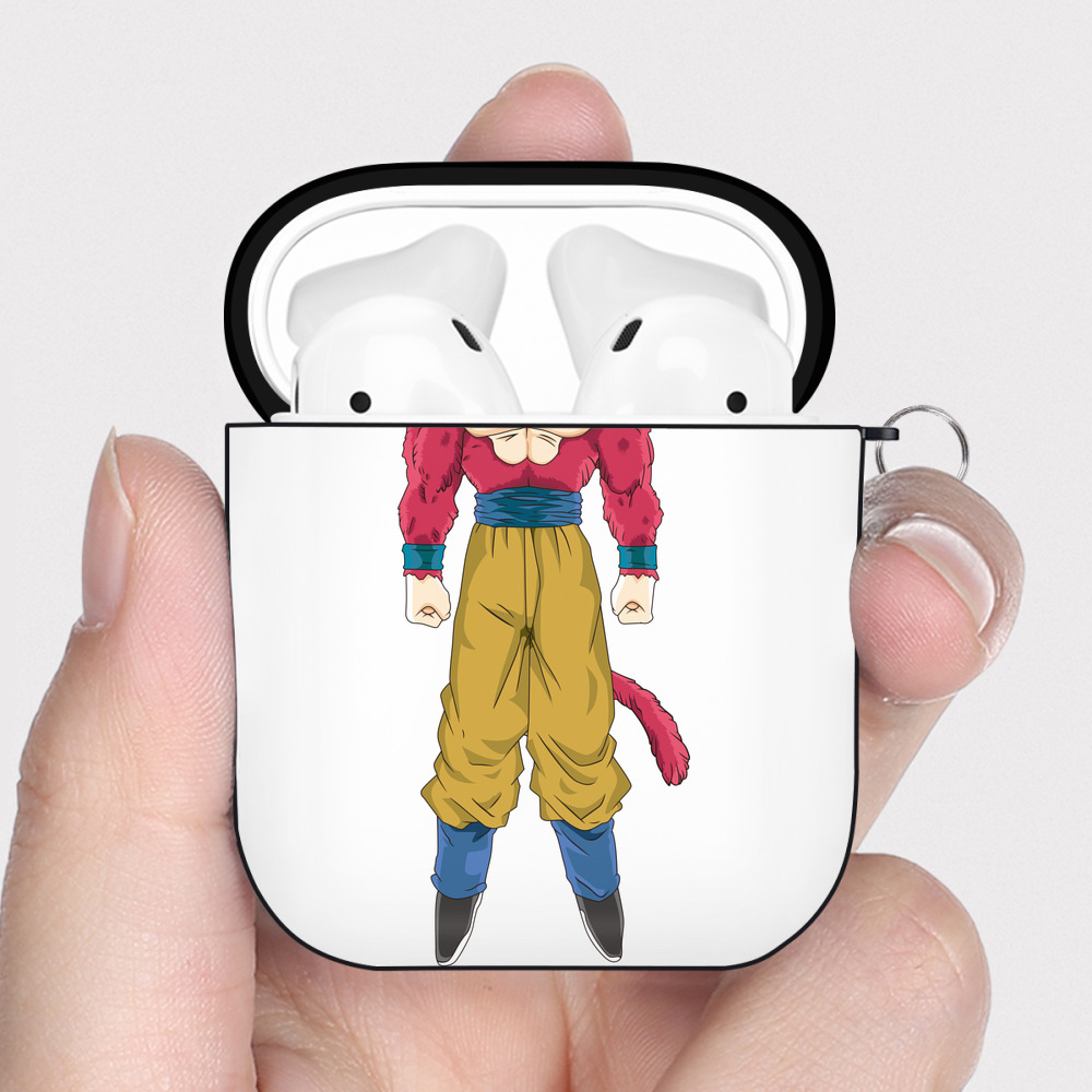 （画像用） ドラゴンボール 孫悟空（そん ごくう）Son Goku カカロット DRAGON BALL Kakarotto AirPods 第2世代保護ケース ハードシェル ブラック 耐衝撃・防指紋・カラビナ付き