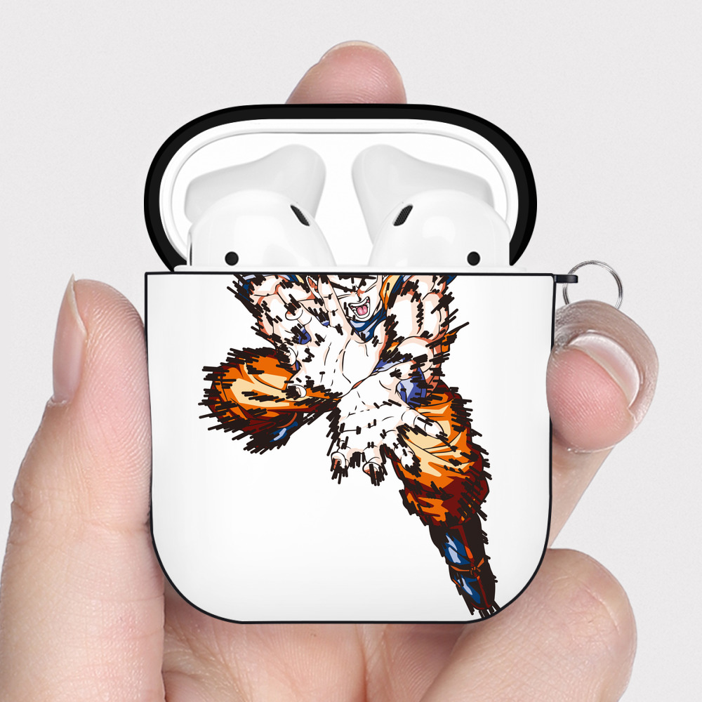 （画像用） ドラゴンボール 孫悟空（そん ごくう）Son Goku カカロット DRAGON BALL Kakarotto AirPods 第2世代保護ケース ハードシェル ブラック 耐衝撃・防指紋・カラビナ付き