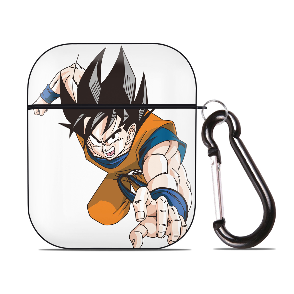 （画像用） ドラゴンボール 孫悟空（そん ごくう）Son Goku カカロット DRAGON BALL Kakarotto AirPods 第2世代保護ケース ハードシェル ブラック 耐衝撃・防指紋・カラビナ付き