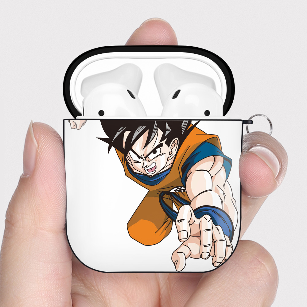 （画像用） ドラゴンボール 孫悟空（そん ごくう）Son Goku カカロット DRAGON BALL Kakarotto AirPods 第2世代保護ケース ハードシェル ブラック 耐衝撃・防指紋・カラビナ付き