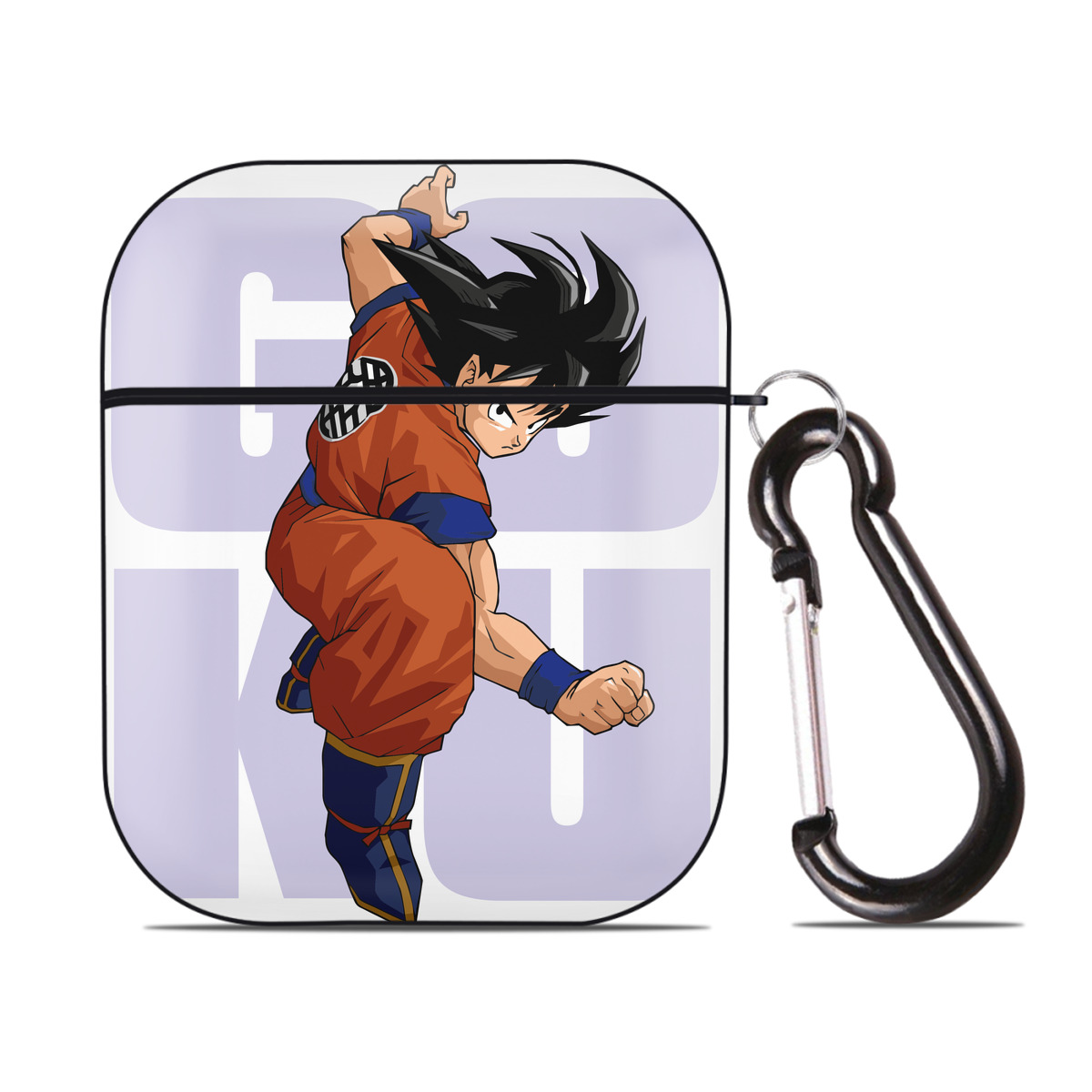 （画像用） ドラゴンボール 孫悟空（そん ごくう）Son Goku カカロット DRAGON BALL Kakarotto AirPods 第2世代保護ケース ハードシェル ブラック 耐衝撃・防指紋・カラビナ付き