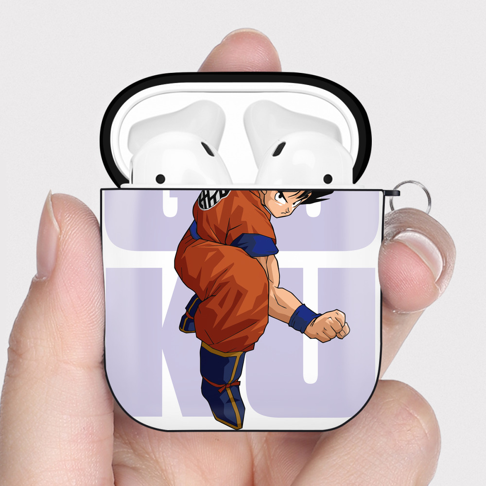 （画像用） ドラゴンボール 孫悟空（そん ごくう）Son Goku カカロット DRAGON BALL Kakarotto AirPods 第2世代保護ケース ハードシェル ブラック 耐衝撃・防指紋・カラビナ付き