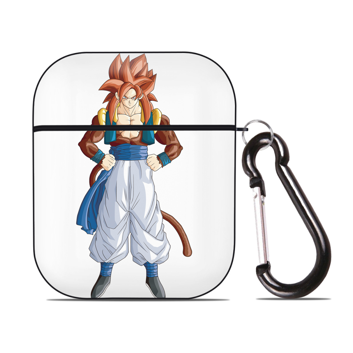 （画像用） ドラゴンボール 孫悟空（そん ごくう）Son Goku カカロット DRAGON BALL Kakarotto AirPods 第2世代保護ケース ハードシェル ブラック 耐衝撃・防指紋・カラビナ付き