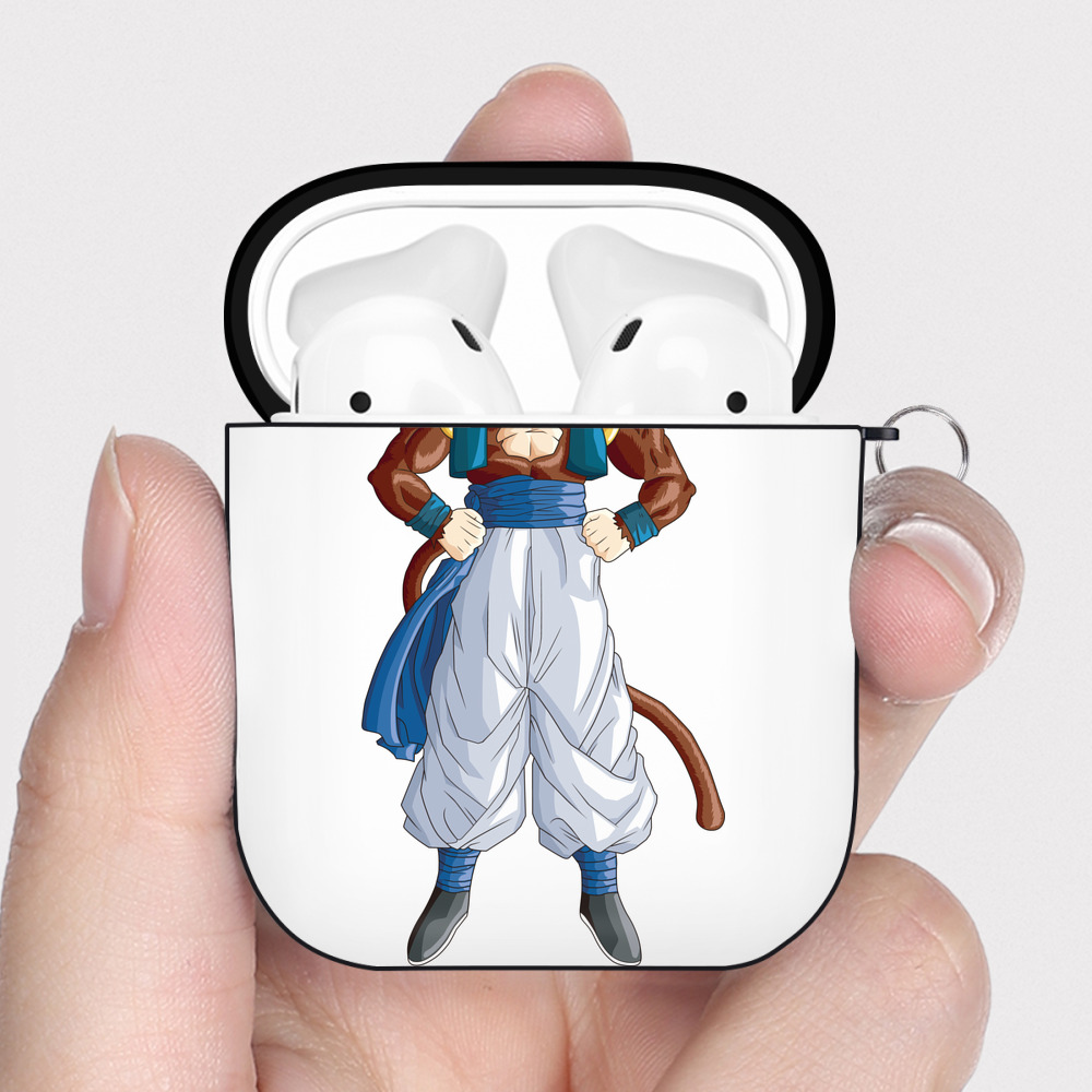（画像用） ドラゴンボール 孫悟空（そん ごくう）Son Goku カカロット DRAGON BALL Kakarotto AirPods 第2世代保護ケース ハードシェル ブラック 耐衝撃・防指紋・カラビナ付き