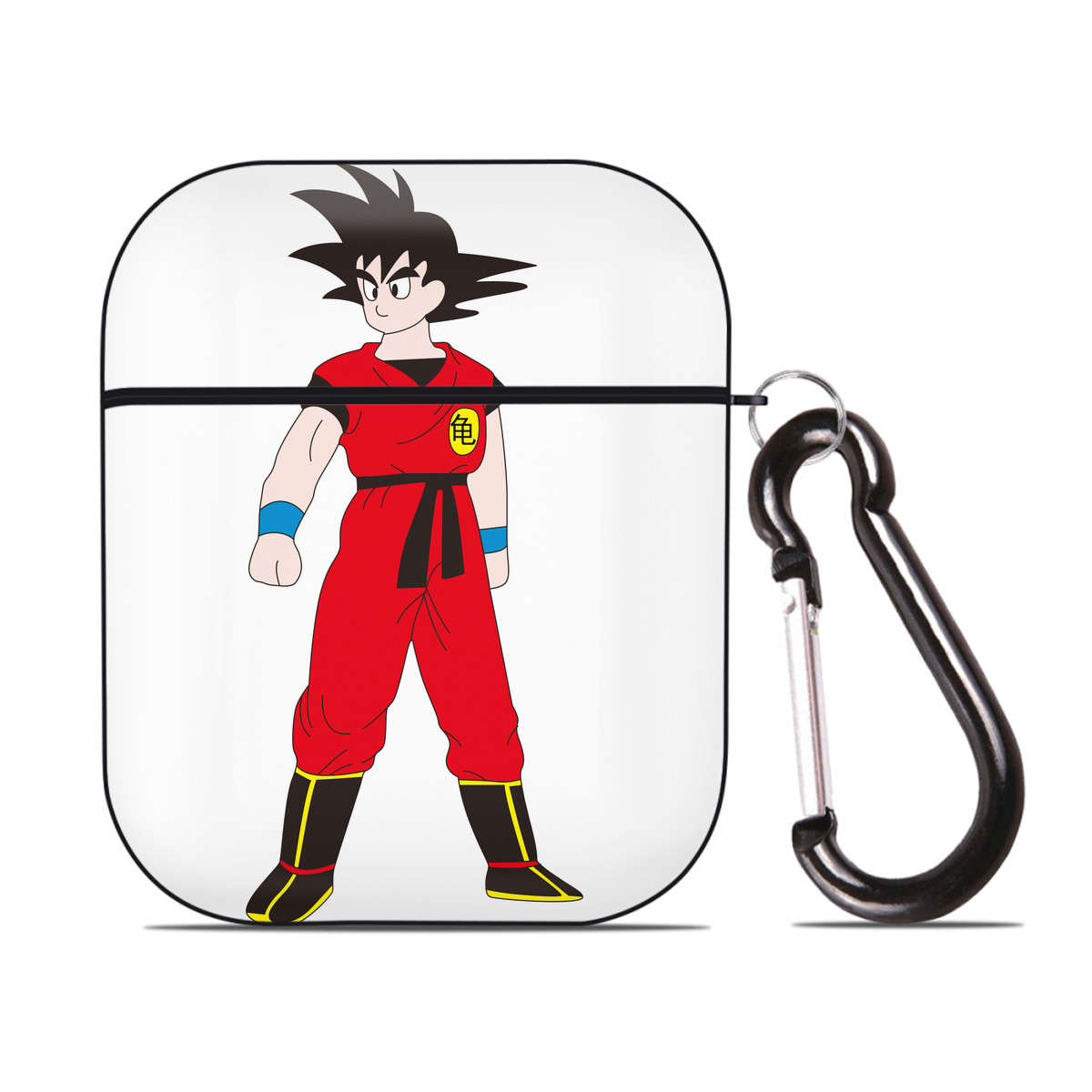 （画像用） ドラゴンボール 孫悟空（そん ごくう）Son Goku カカロット DRAGON BALL Kakarotto AirPods 第2世代保護ケース ハードシェル ブラック 耐衝撃・防指紋・カラビナ付き
