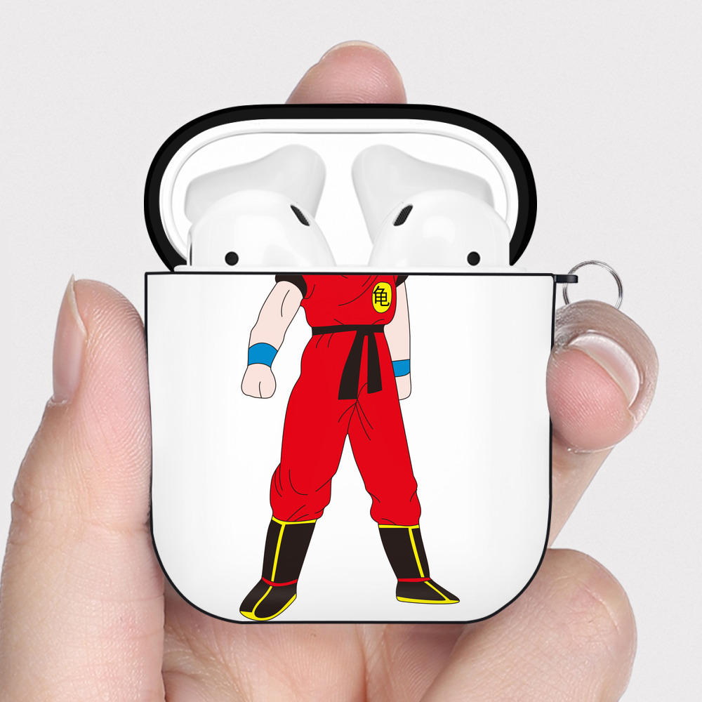 （画像用） ドラゴンボール 孫悟空（そん ごくう）Son Goku カカロット DRAGON BALL Kakarotto AirPods 第2世代保護ケース ハードシェル ブラック 耐衝撃・防指紋・カラビナ付き