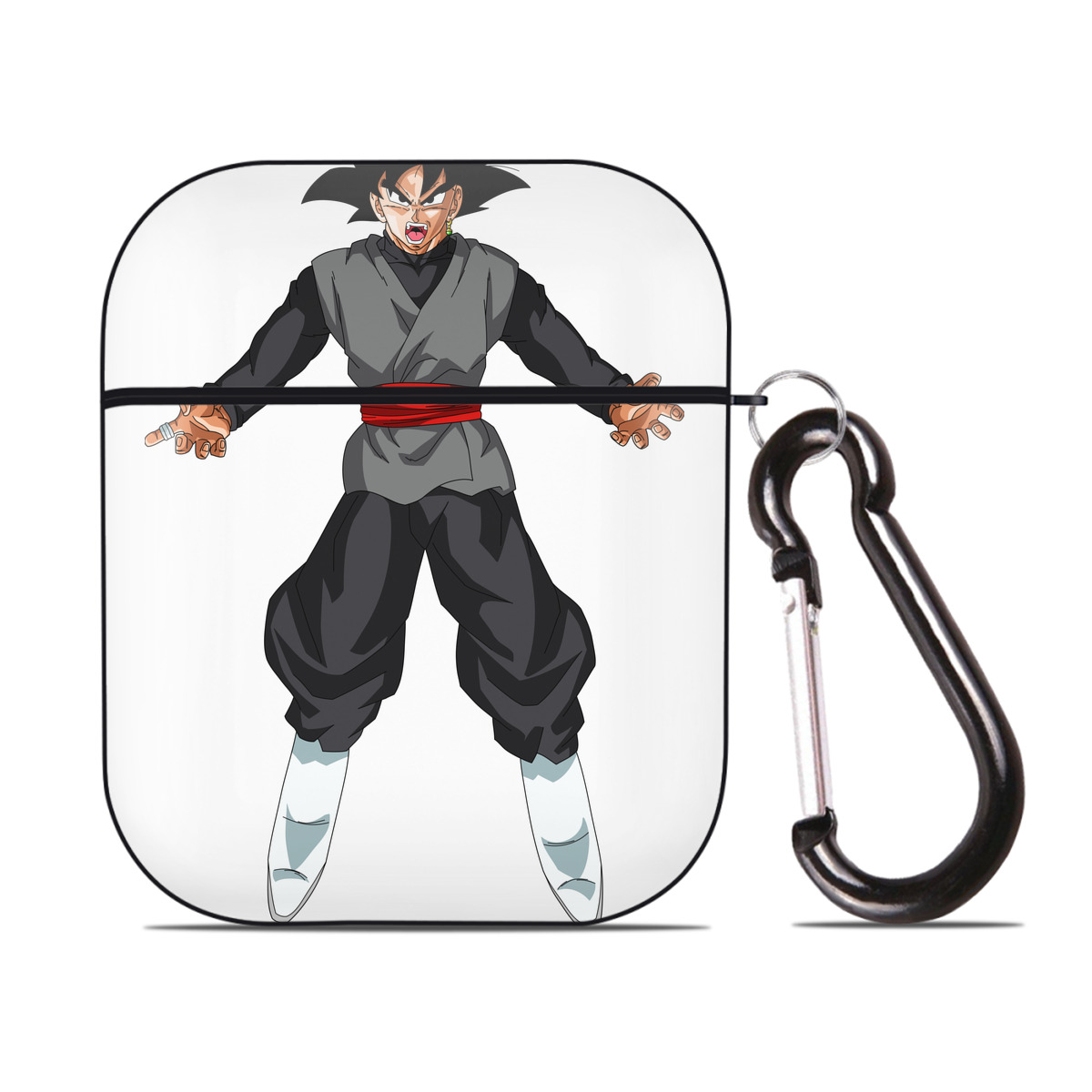 （画像用） ドラゴンボール ベジータ四世（Bejīta Yonsei）DRAGON BALL Vegeta IV AirPods 第2世代保護ケース ハードシェル ブラック 耐衝撃・防指紋・カラビナ付き