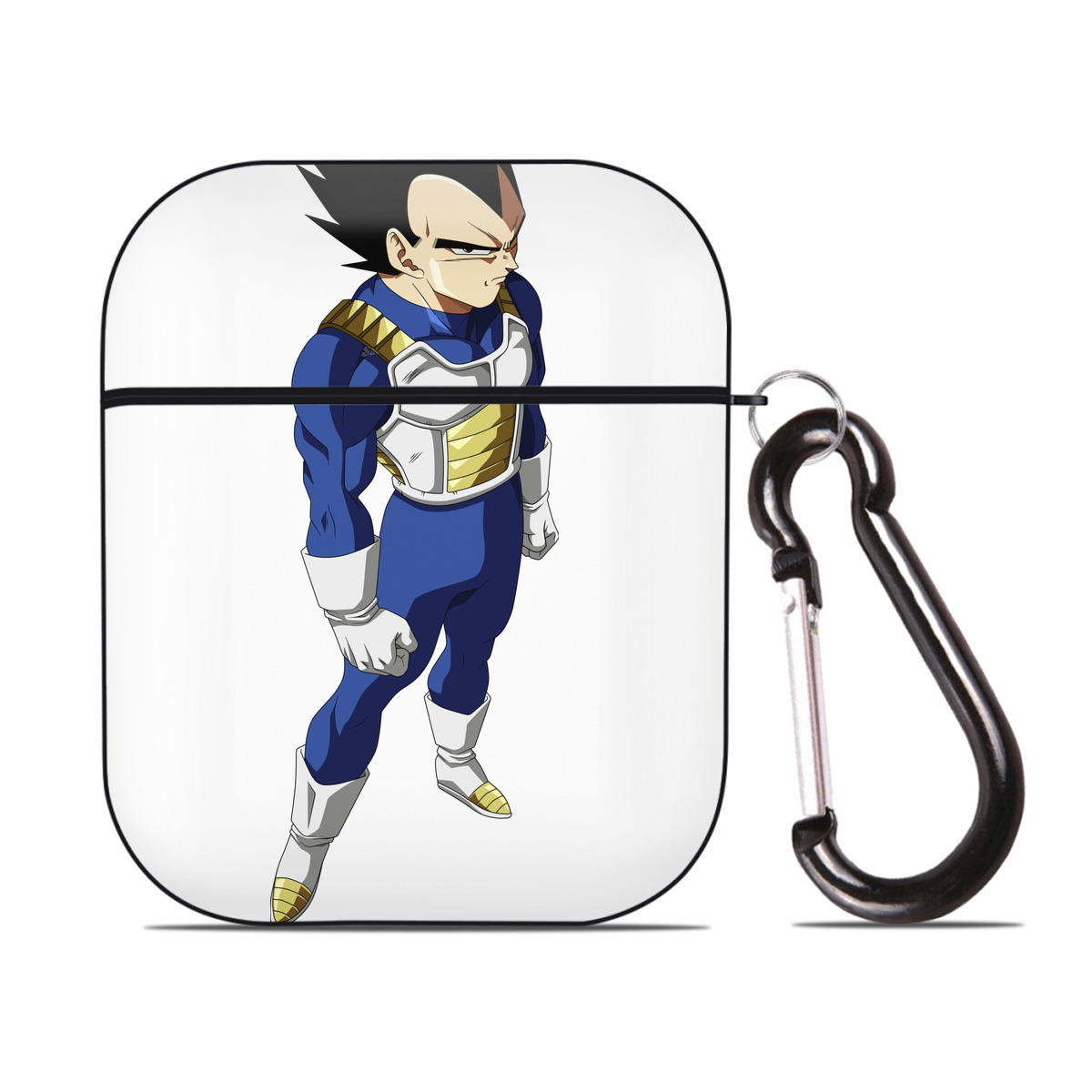 （画像用） ドラゴンボール ベジータ四世（Bejīta Yonsei）DRAGON BALL Vegeta IV AirPods 第2世代保護ケース ハードシェル ブラック 耐衝撃・防指紋・カラビナ付き