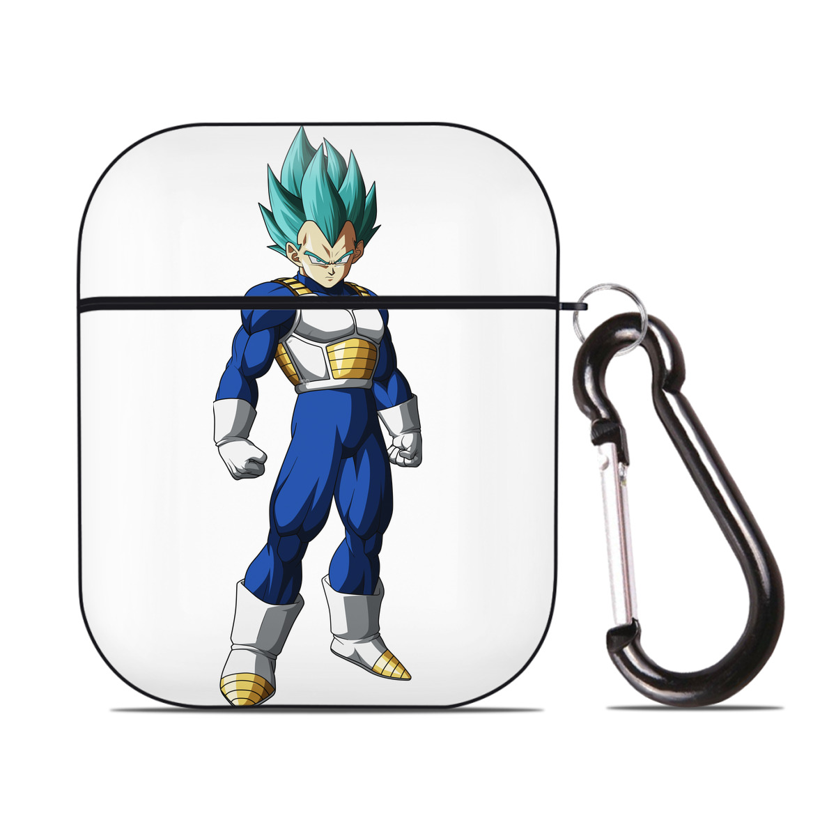 （画像用） ドラゴンボール ベジータ四世（Bejīta Yonsei）DRAGON BALL Vegeta IV AirPods 第2世代保護ケース ハードシェル ブラック 耐衝撃・防指紋・カラビナ付き