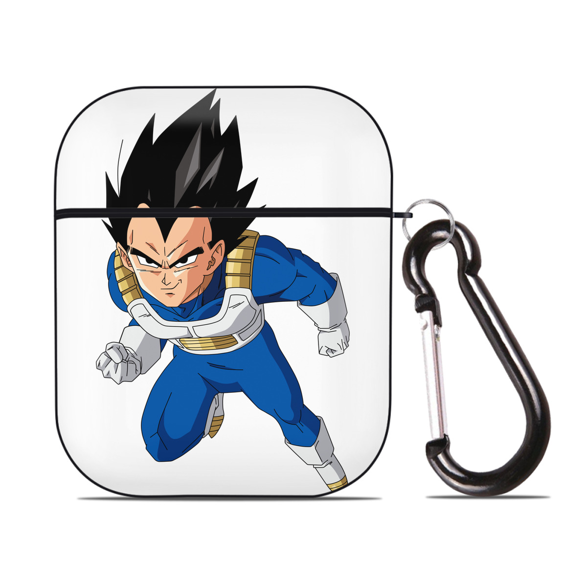 （画像用） ドラゴンボール ベジータ四世（Bejīta Yonsei）DRAGON BALL Vegeta IV AirPods 第2世代保護ケース ハードシェル ブラック 耐衝撃・防指紋・カラビナ付き
